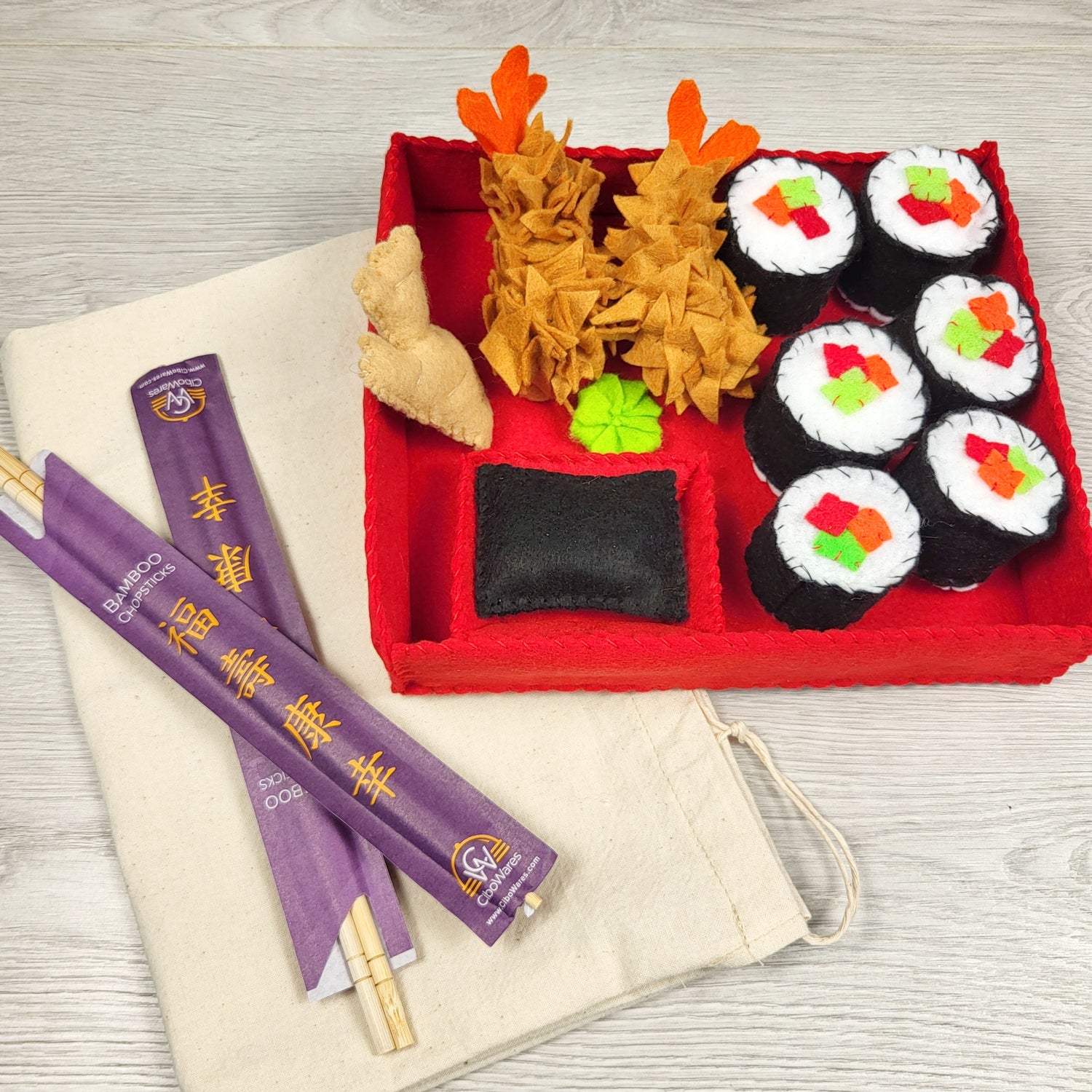NEW (Retail Item) - Handmade felt food sushi set