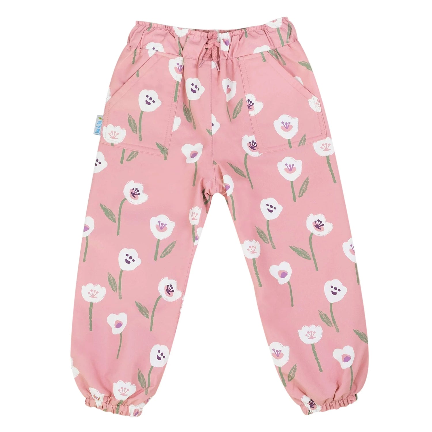 NEW (Retail) Jan and Jul Puddle-Dry Rain Pants - White Tulip Print ๐