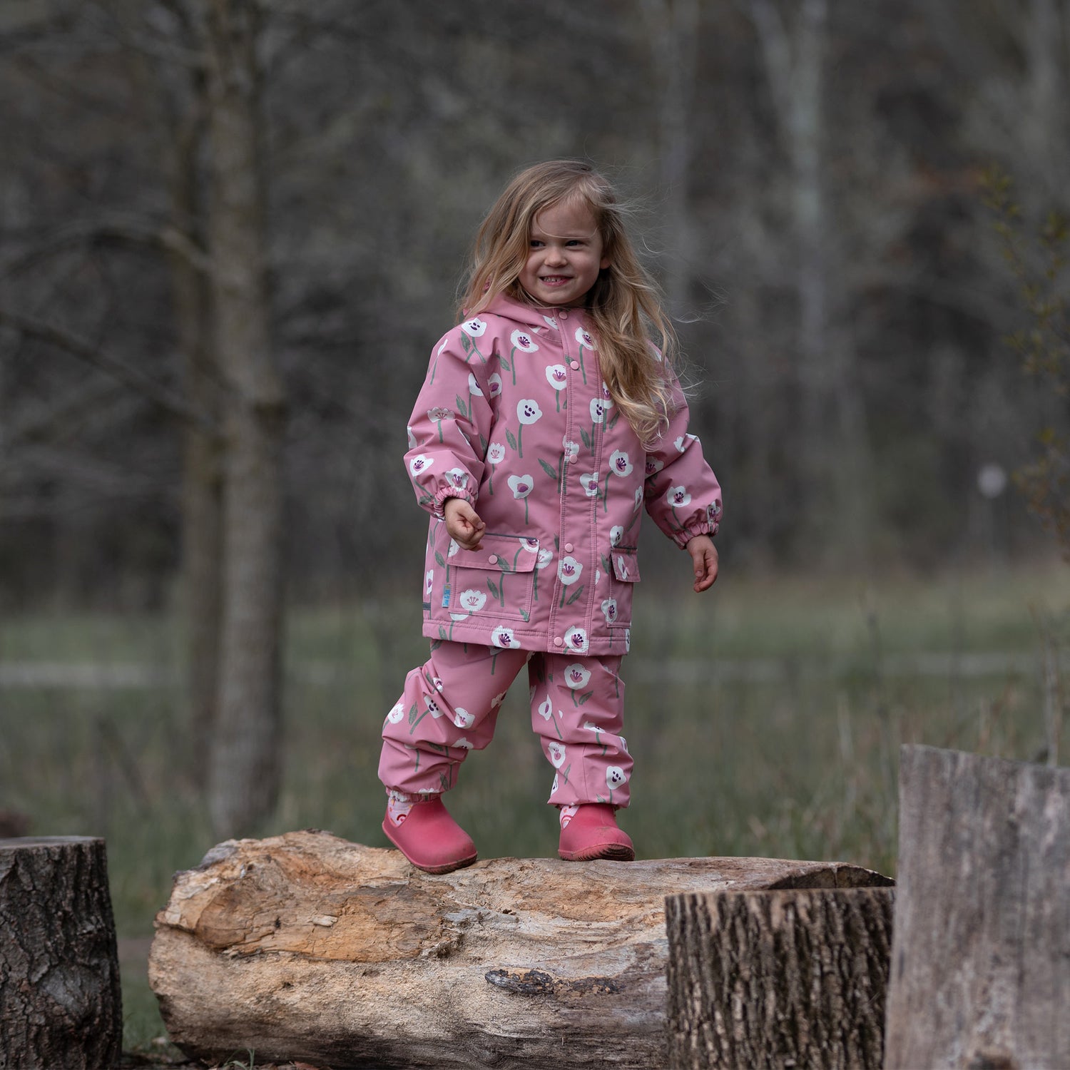 NEW (Retail) Jan and Jul Puddle-Dry Rain Pants - White Tulip Print ๐