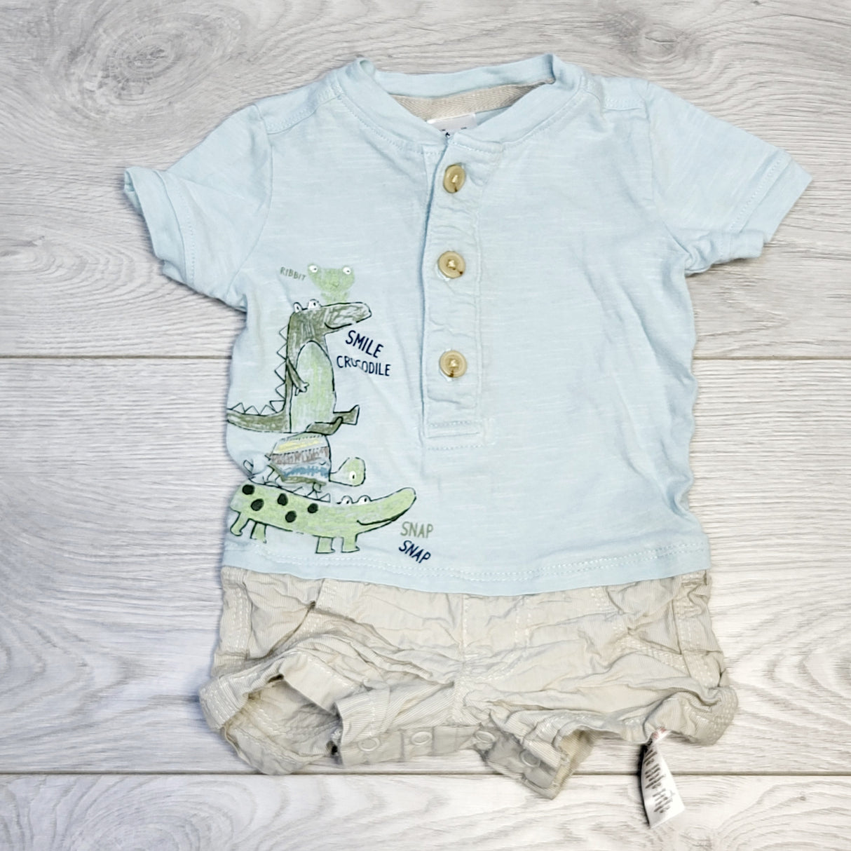 CHOL1 - George romper with crocodiles, size 3-6 months