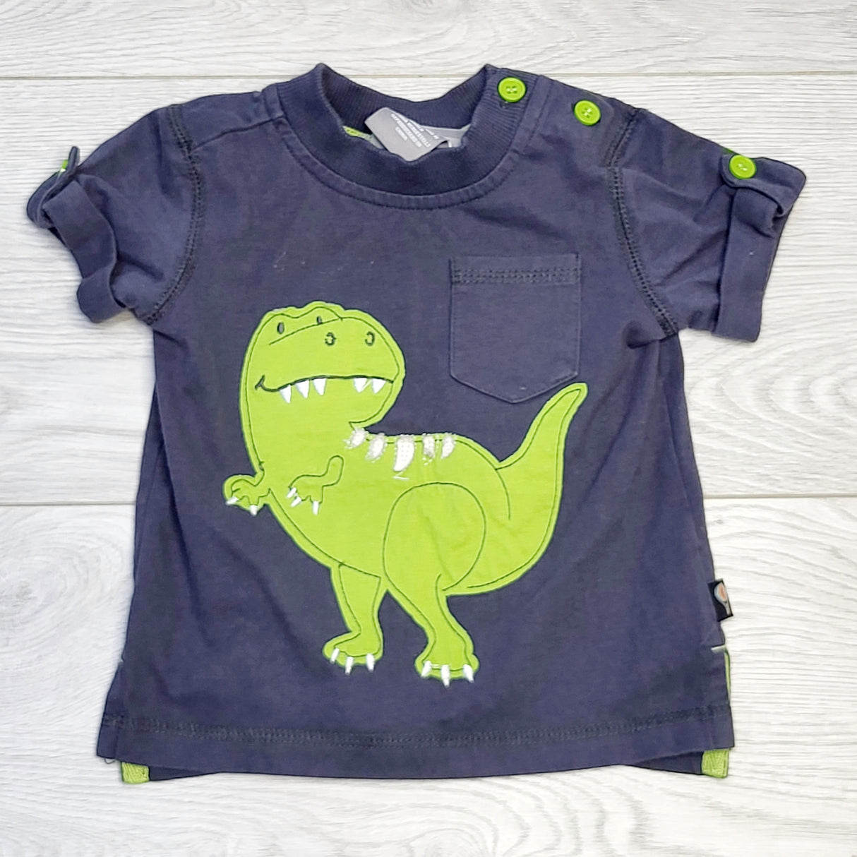 CHOL1 - Jarvis Archer grey t-shirt with dinosaur, 3-6 months