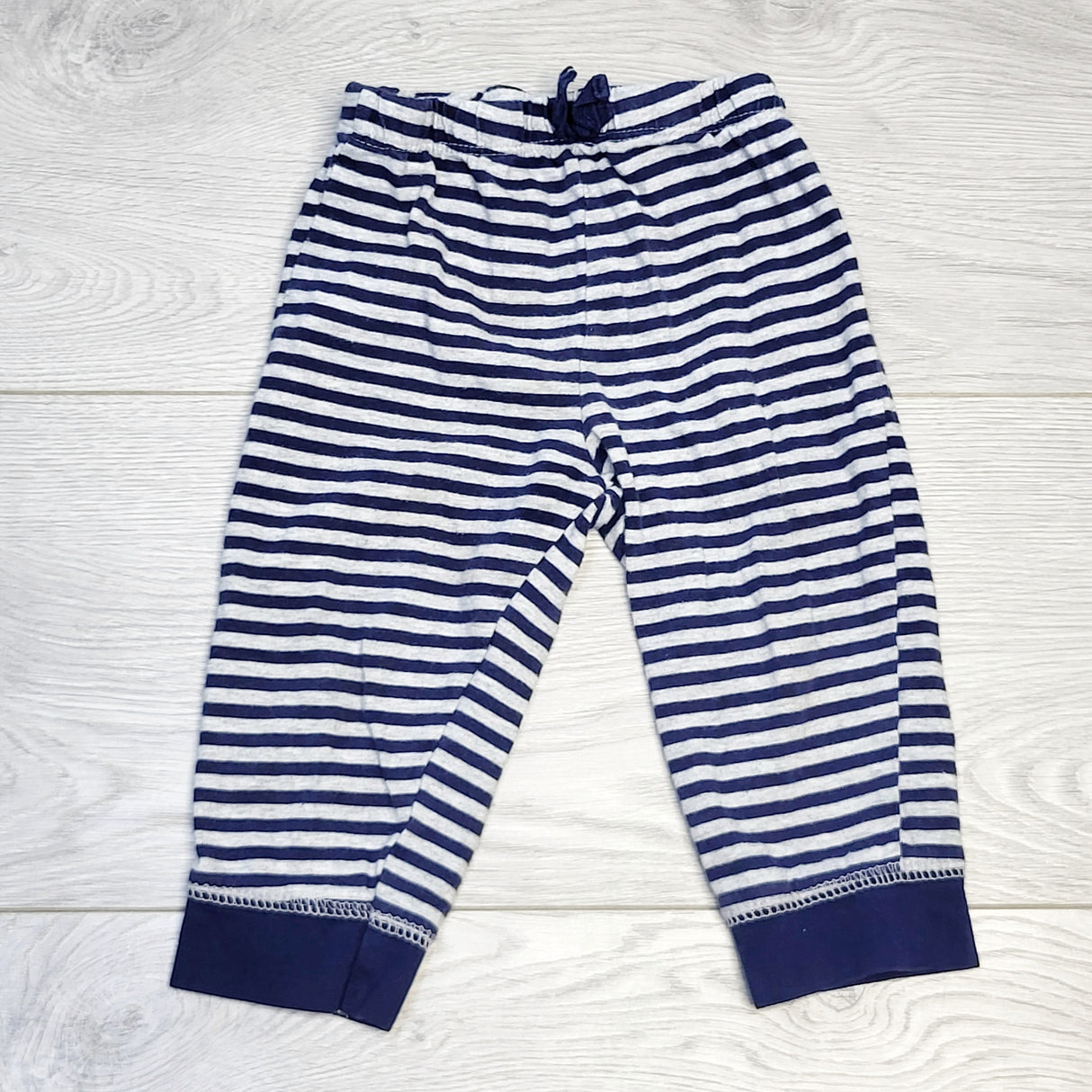 CHOL1 - Navy and grey striped cotton pants, 9 months