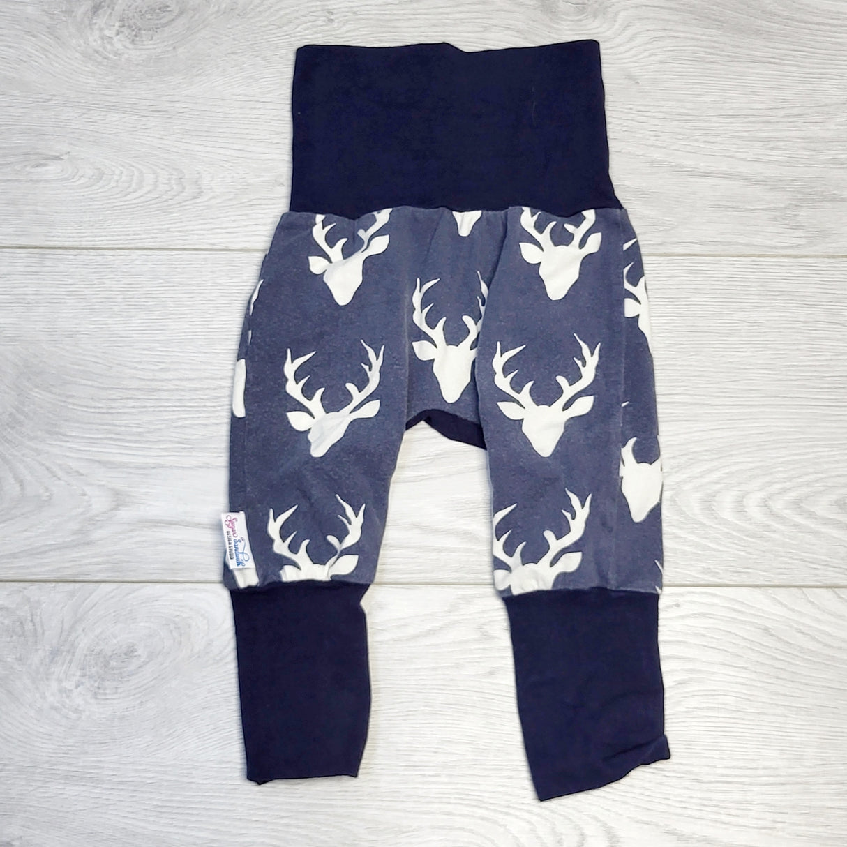 CHOL2 - Sugar Sandwich Design Studio handmade pants with deer, 3 to 12 months