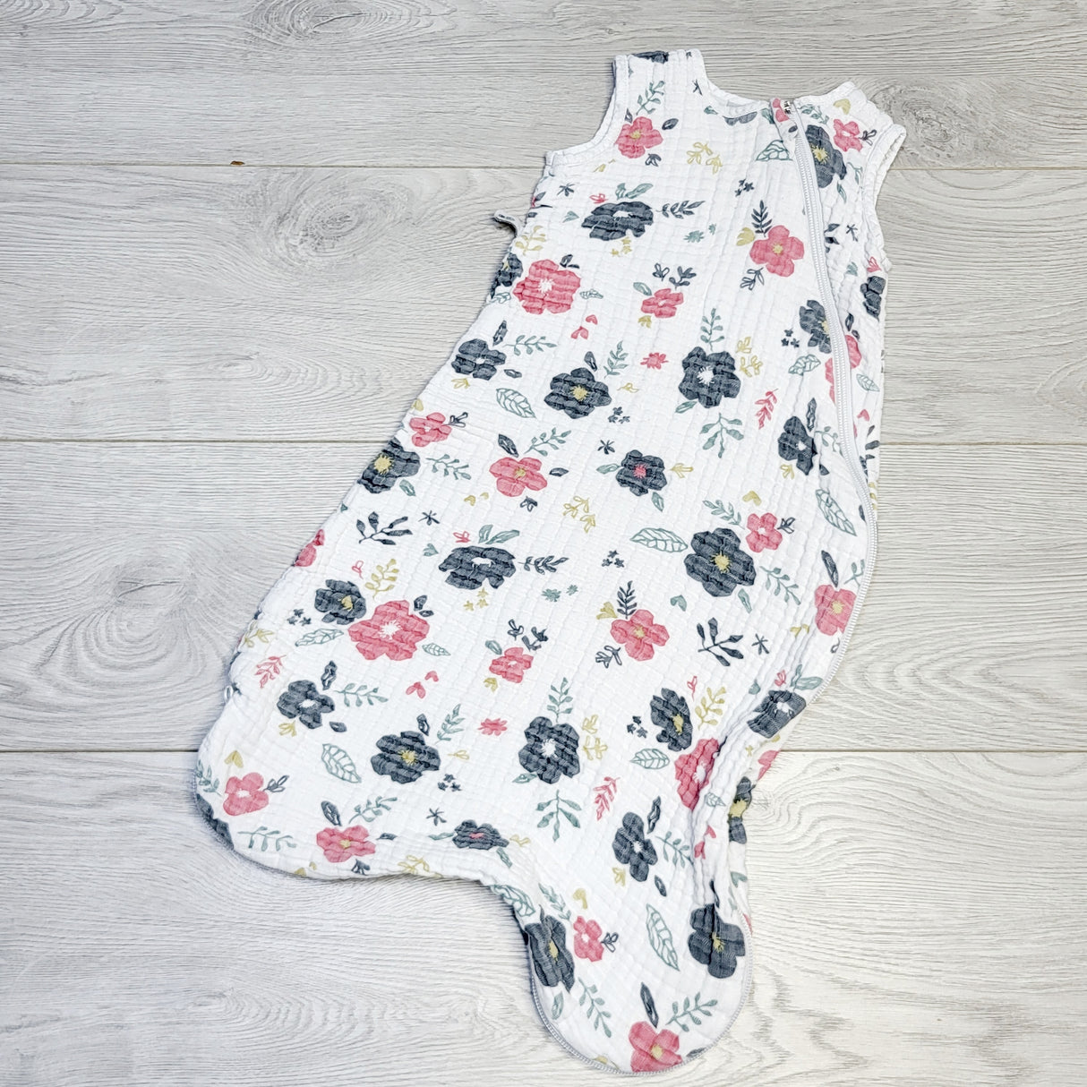 COWN1 - Perlimpinpin floral print muslin sleep sack, size 0-6 months