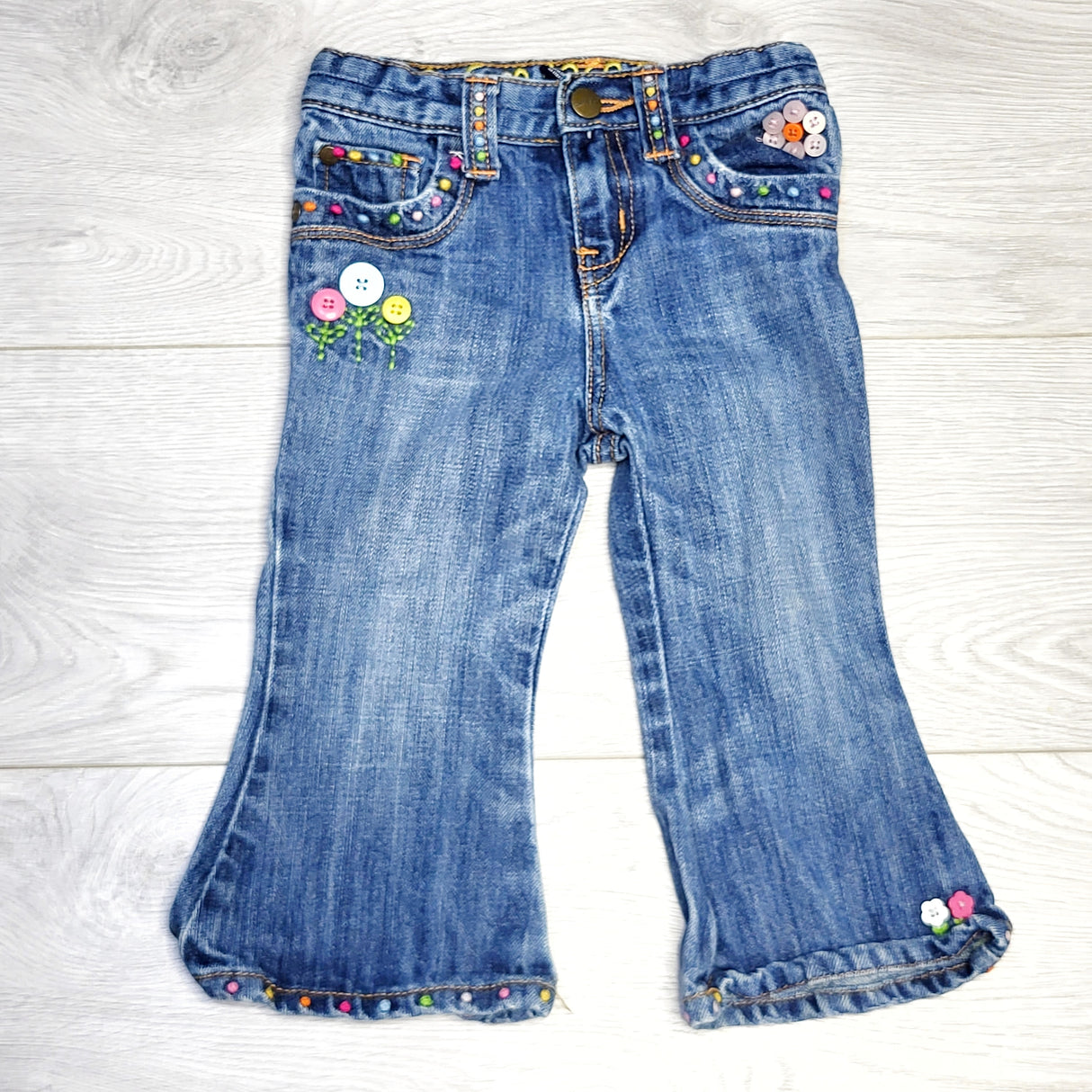 GDM1 - Gap distressed jeans with embellishments, size 18-24 months
