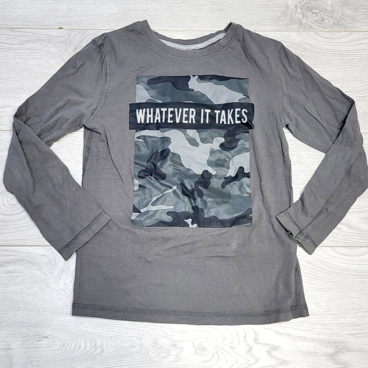 ANHA2 - George grey "Whatever it Takes" long sleeved top, size 7/8