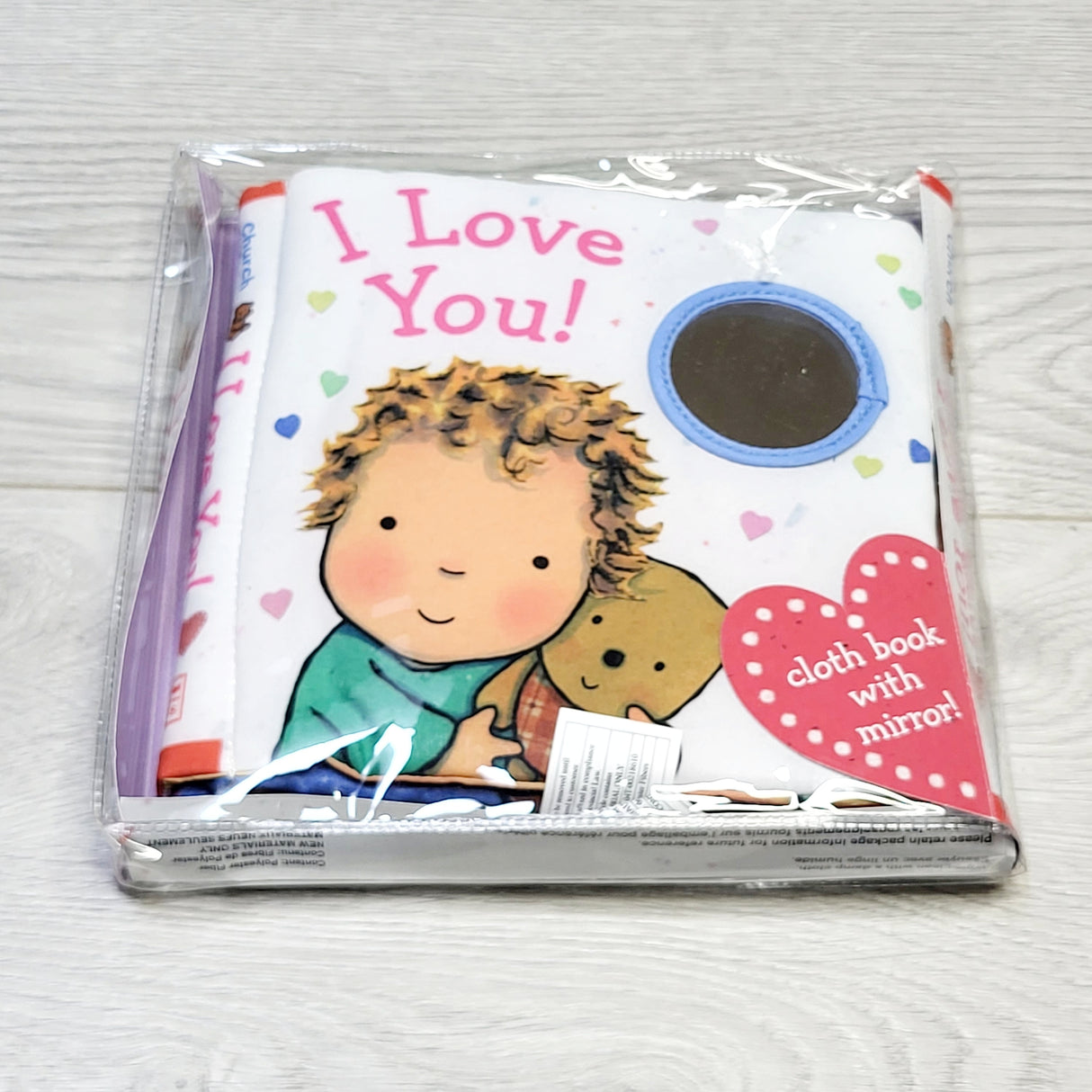 KSAL3 - NEW - I Love You cloth book with mirror