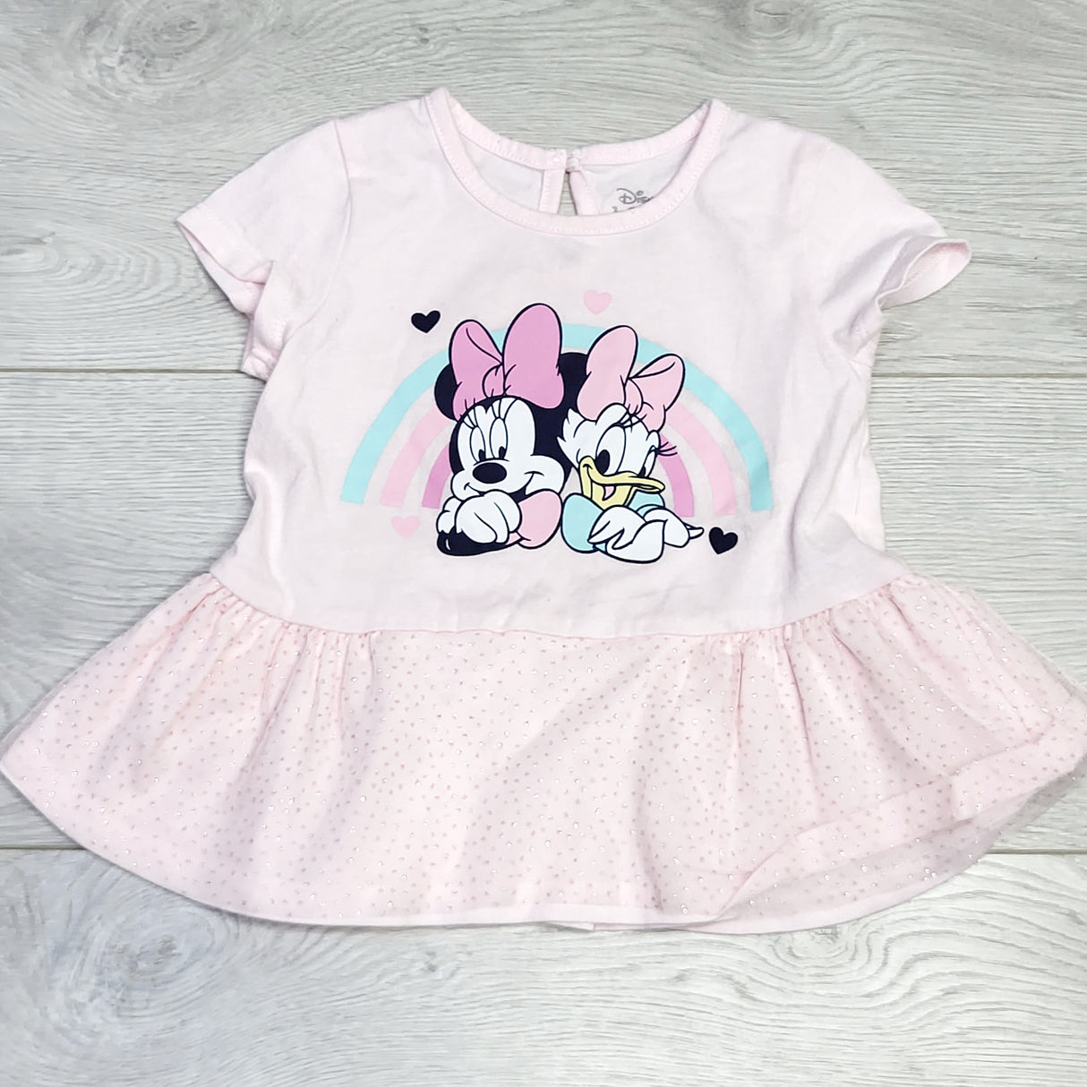 MSNDS1 - Disney Baby pink top with tulle trim. Size 12-18 months