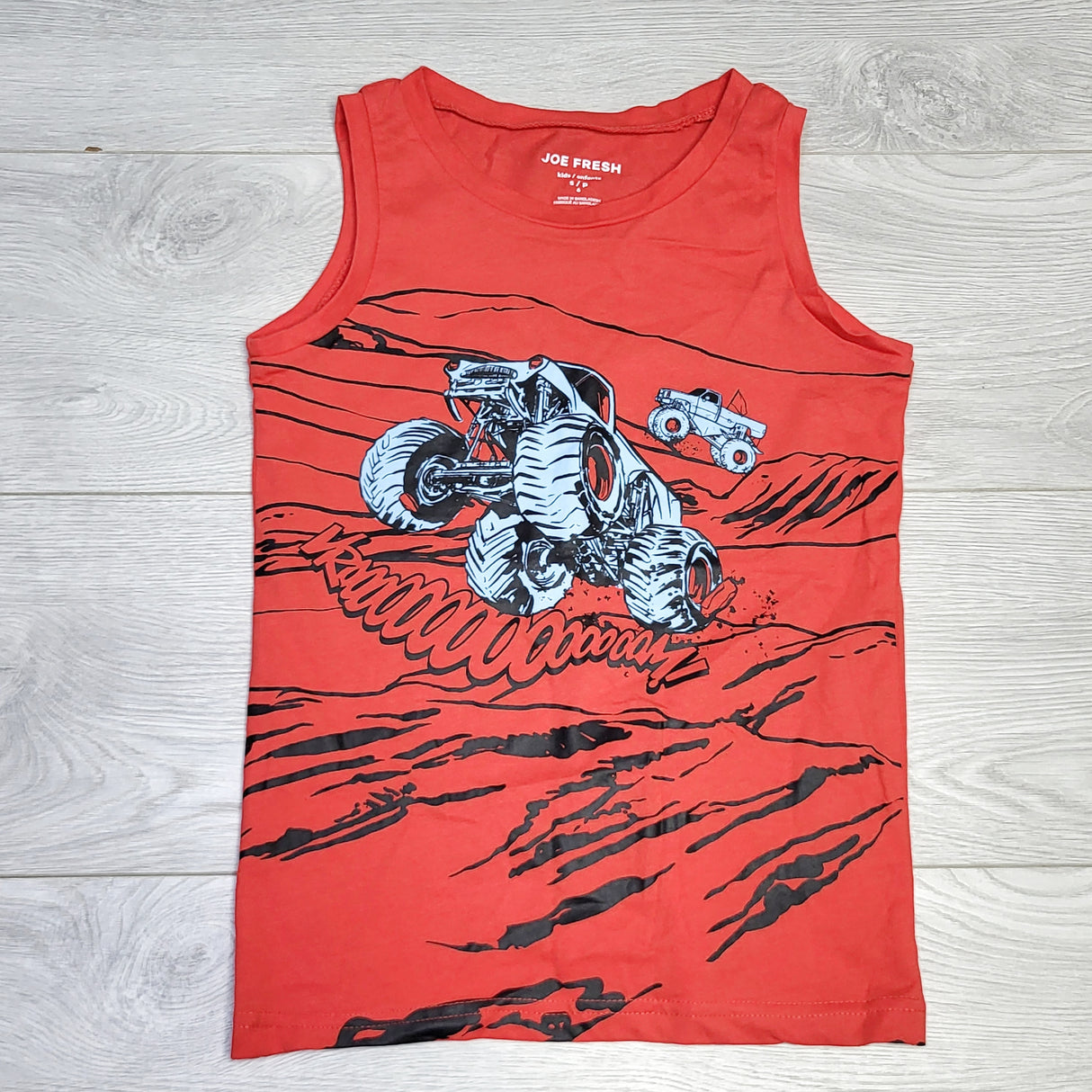 MSNDS1 - Joe red tank top with monster truck. Size 6