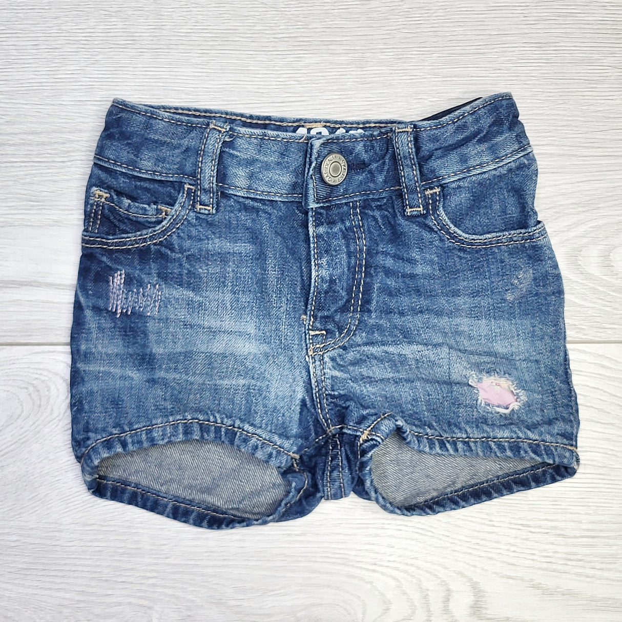 CRTH1 - Gap distressed "Shortie" jeans shorts. Size 12-18 months
