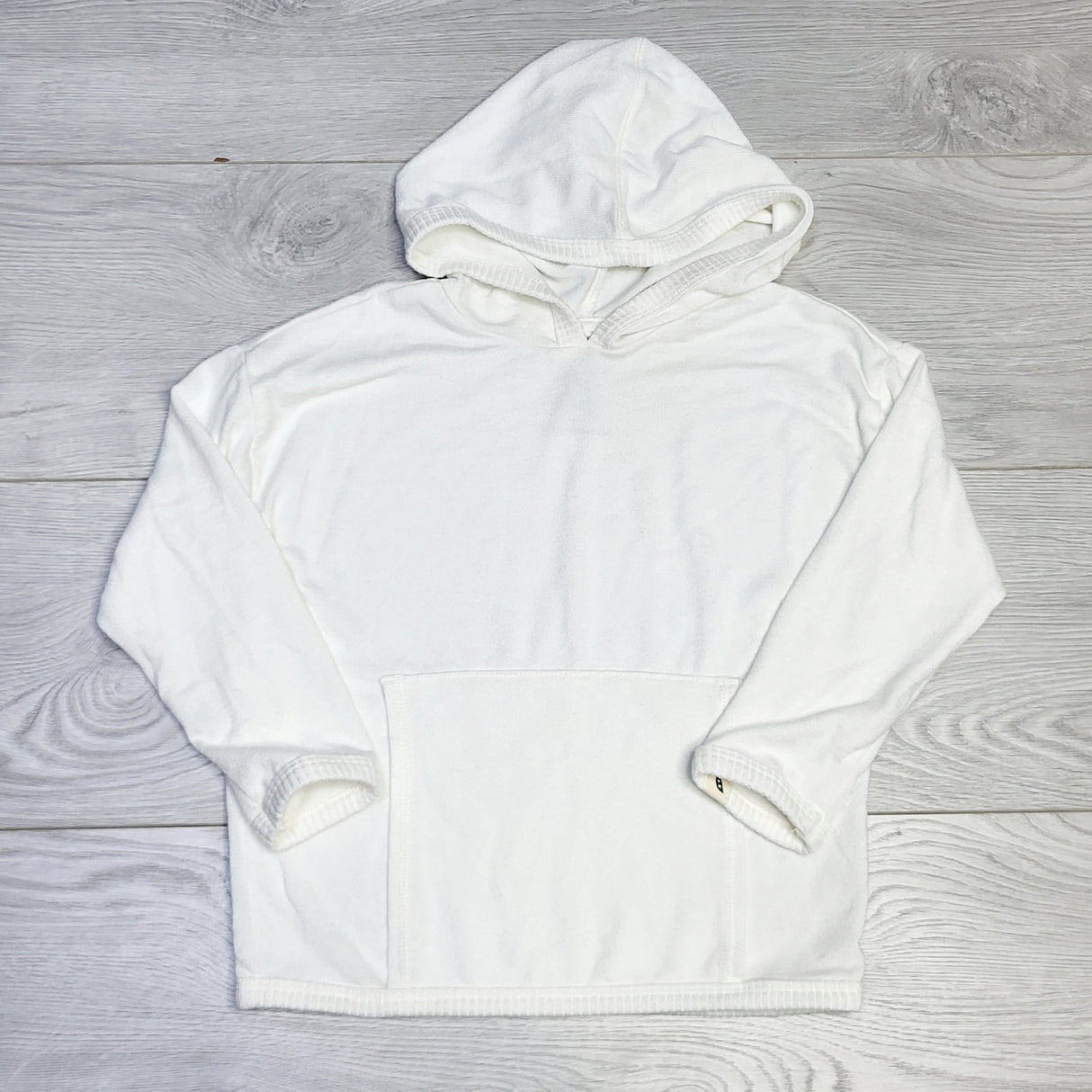CRTH1 - Easy Peasy white rayonn blend pullover hoodie. Size 4T