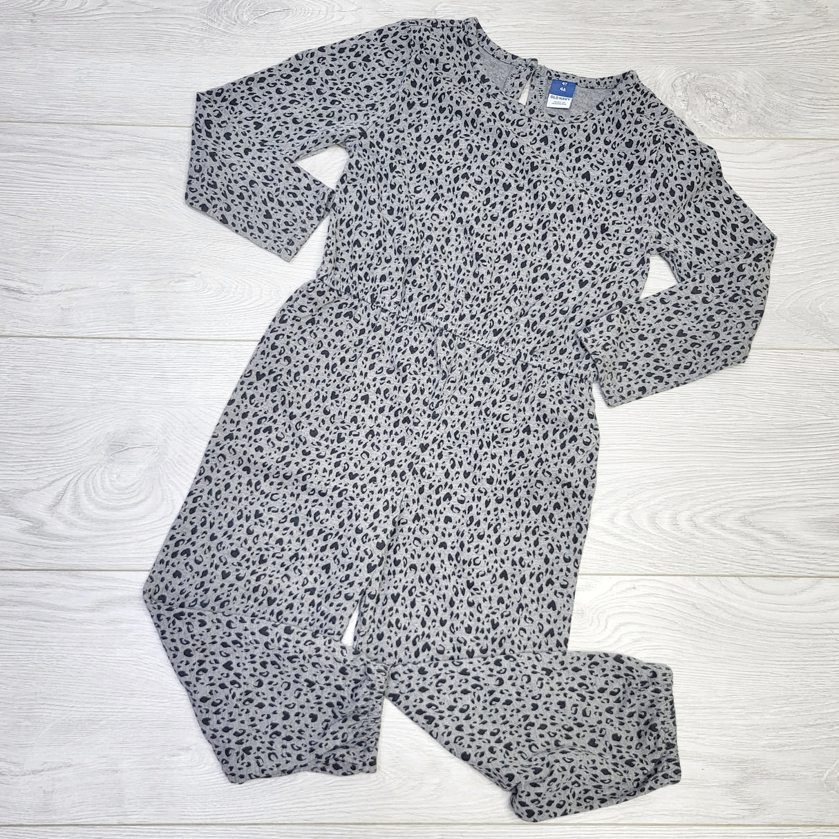 CRTH1 - Old Navy grey leopard print romper. Size 4T