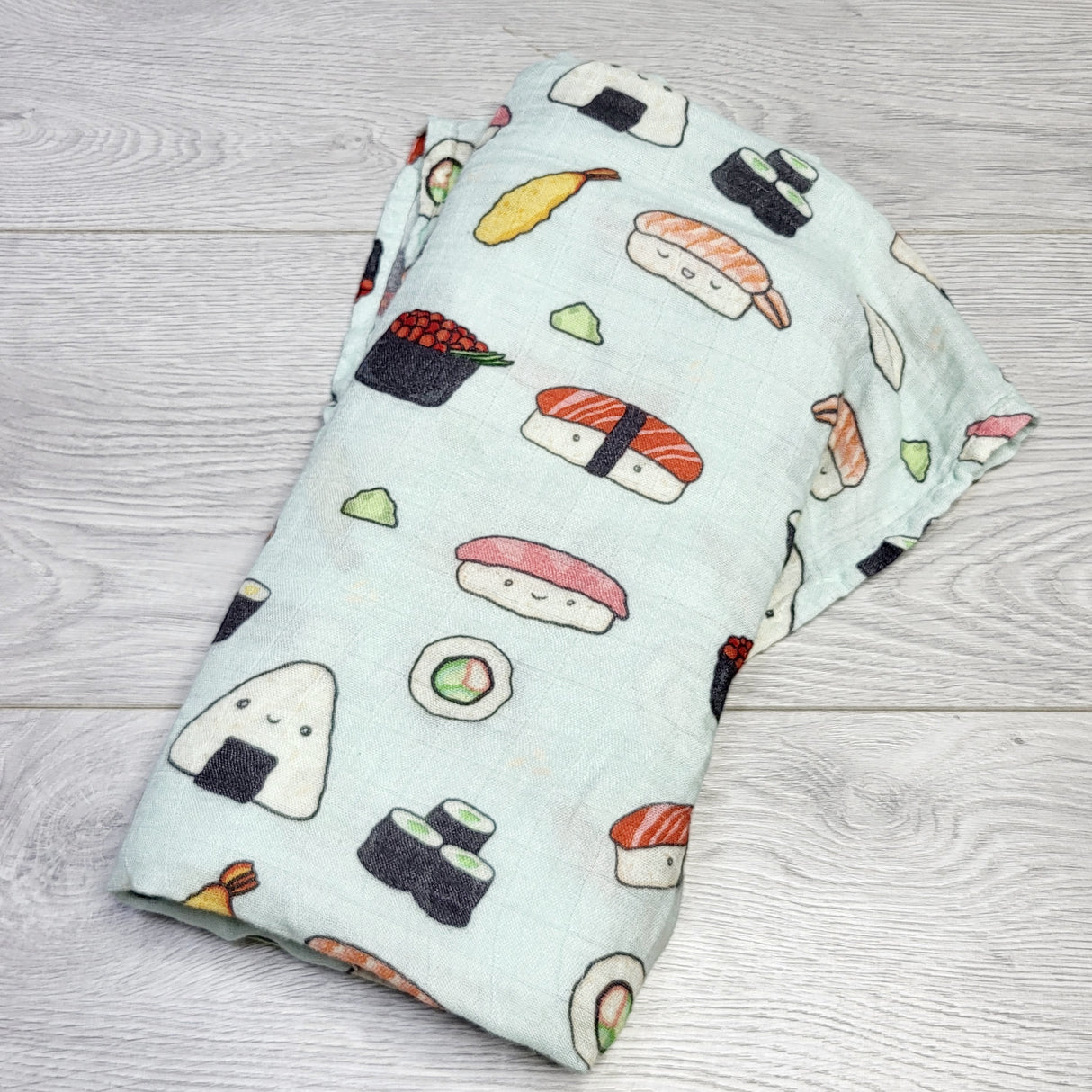 CRTH2 - Loulou Lollipop sushi patterned muslin swaddle