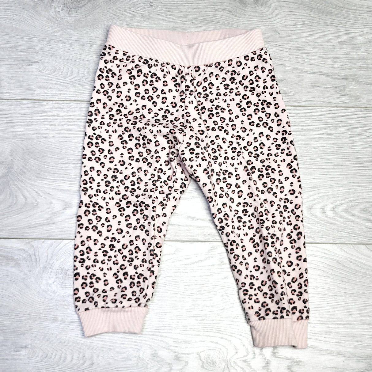 KJHN2 - H and M pink leopard print sweatpants. Size 12-18 months