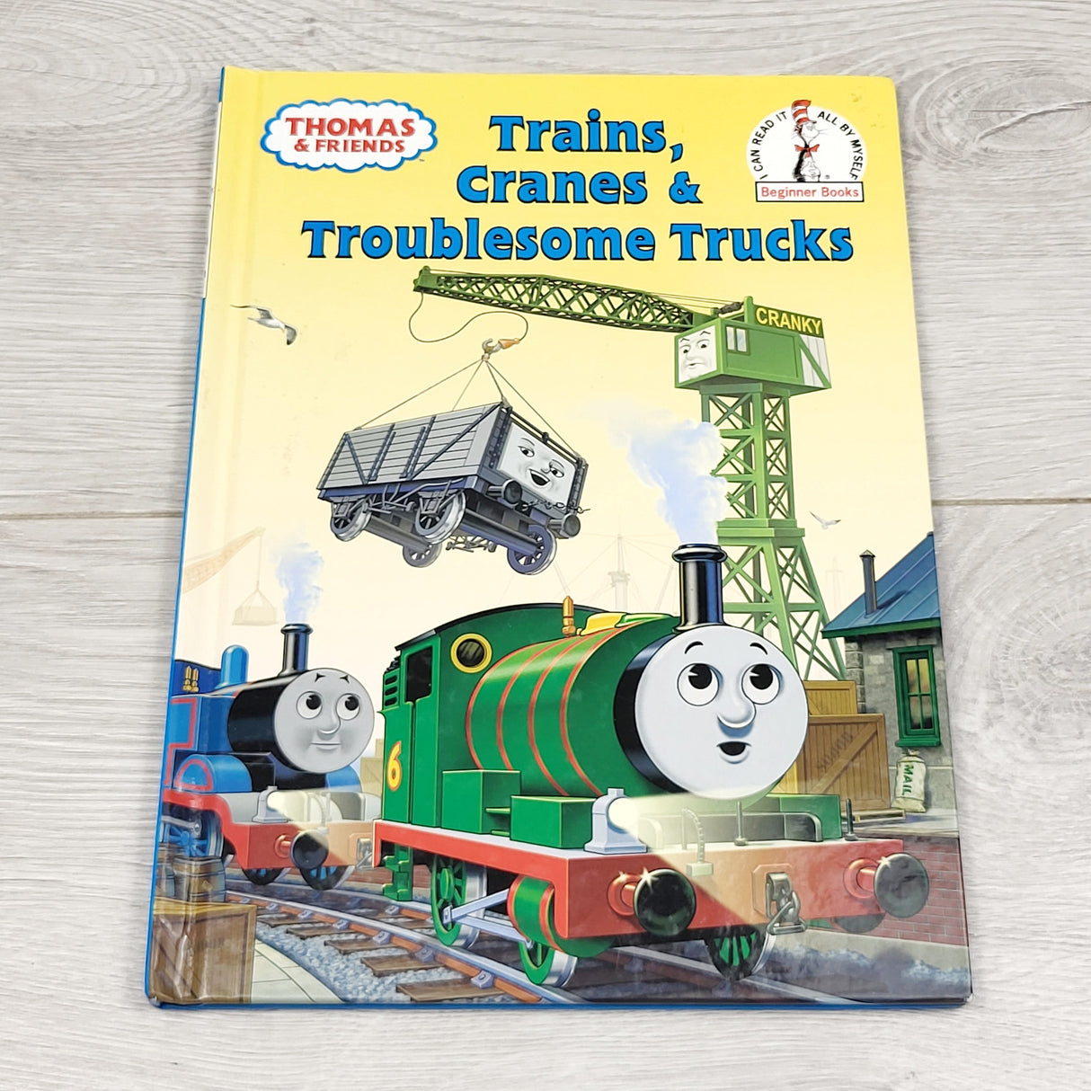 KBRD1- Trains, Cranes and Troublesome Trucks. Hardcover Thomas and Friends book