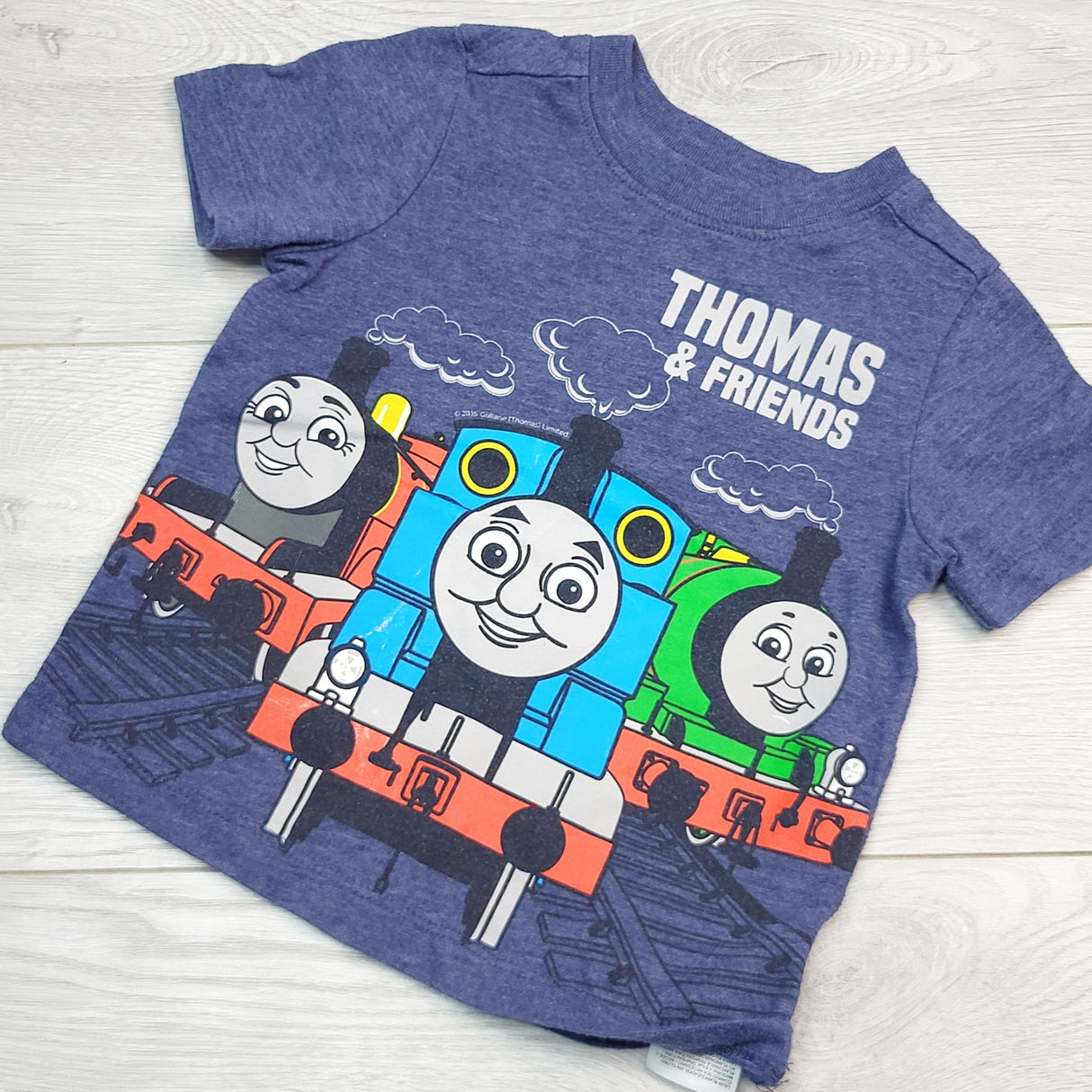 RGRN3 - Old Navy blue Thomas and Friends t-shirt. Size 18-24 months