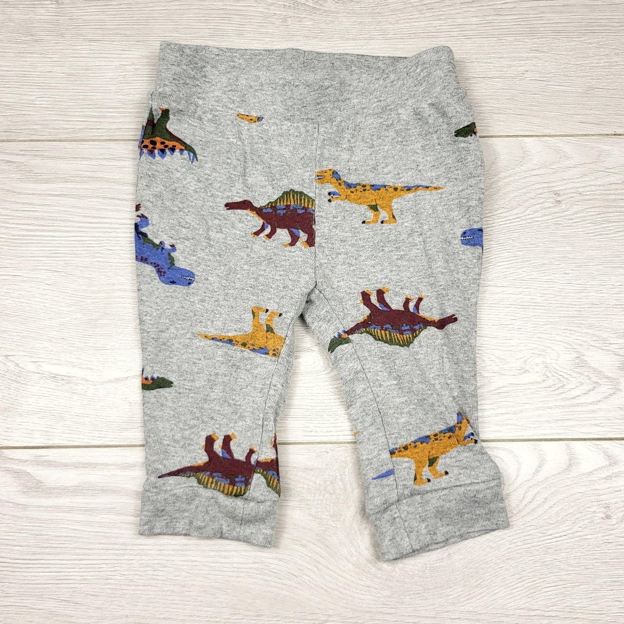 MRSH1 - Old Navy grey cotton dinosaur pants. Size 3-6 months