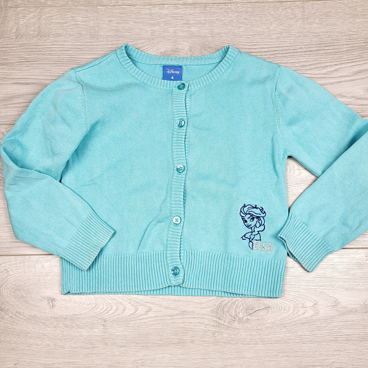 LBYL1 - Disney Frozen blue cardigan sweater. Size 4T