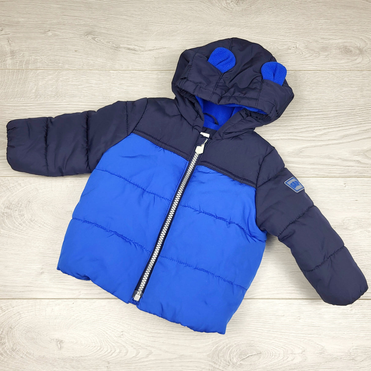 KHAN1 - Gap navy and blue fleece lined insulated jacket. Size 6-12 months