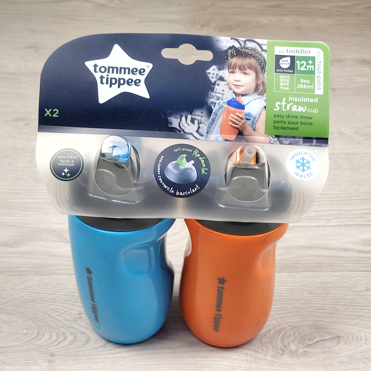 MRSH2 - NEW - Tommee Tippee 2-pack of straw sippy cups