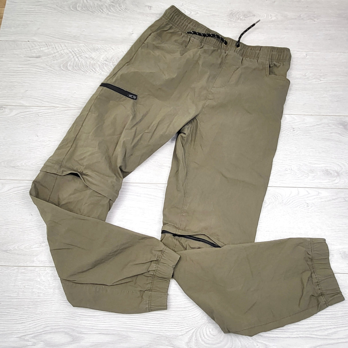 MHL1 - George olive green cargo joggers with zip away legs. Size 14/16