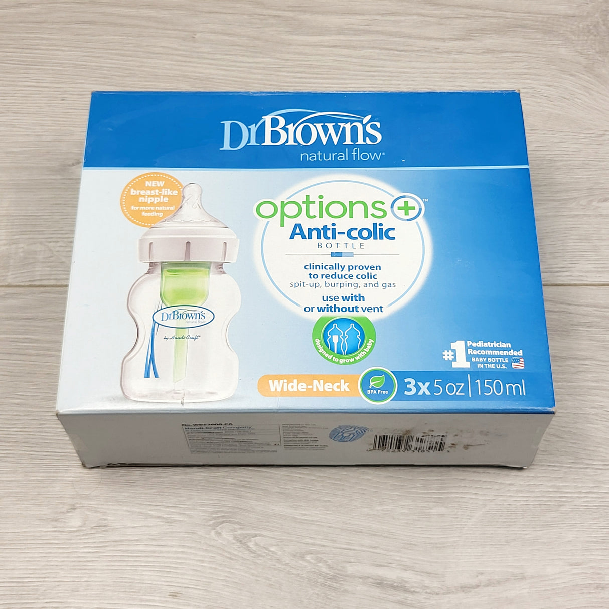 KWTT1 - NEW - Dr. Brown's 3 x 5oz Natural Flow baby bottles