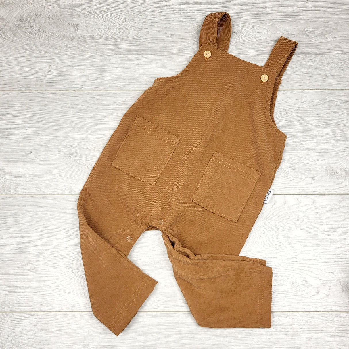 MIRE1 - Badgley Mishka brown corduroy overalls. Size 12-18 months