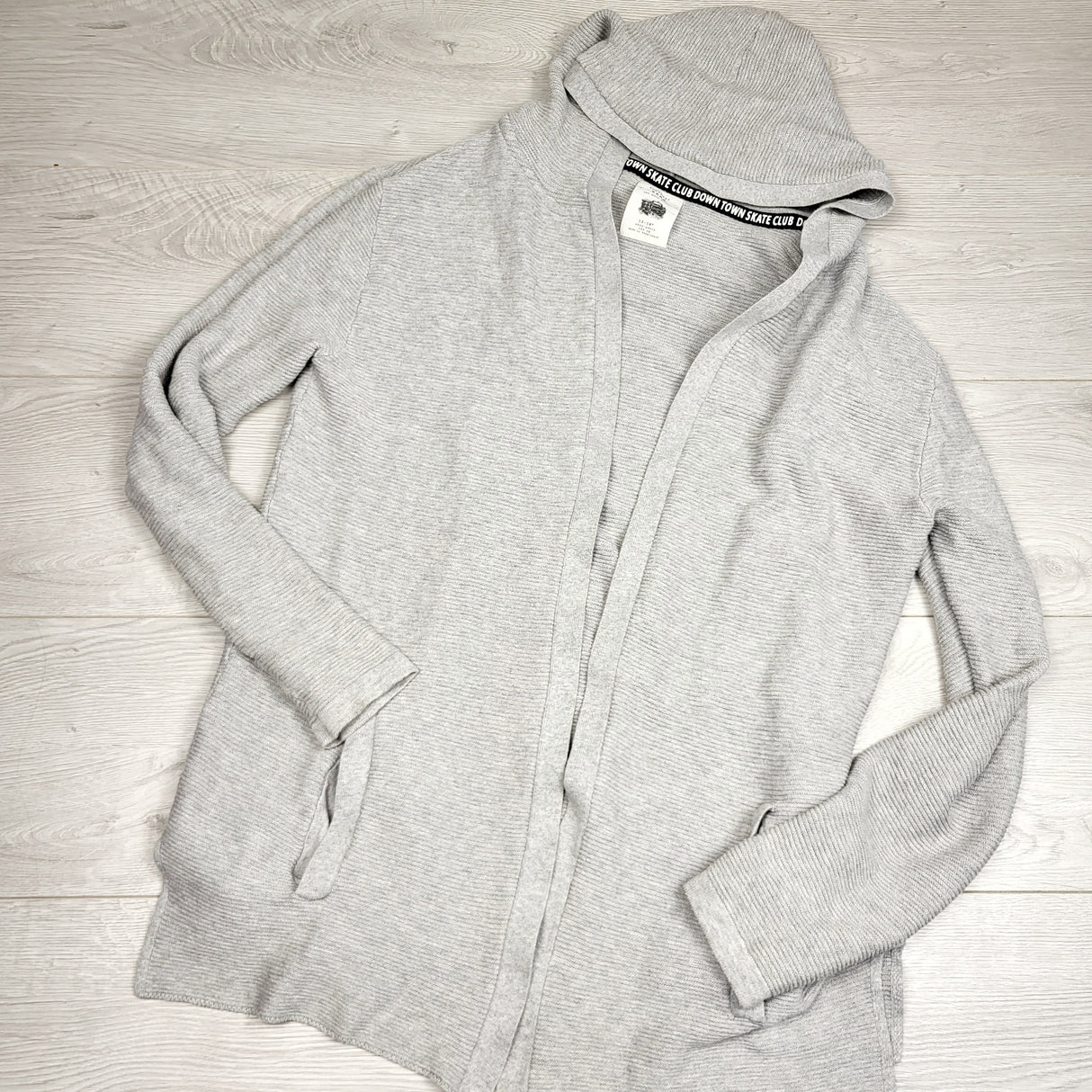 JFLM1 - Zara grey knit hooded ope cardigan sweater. Size 13/14