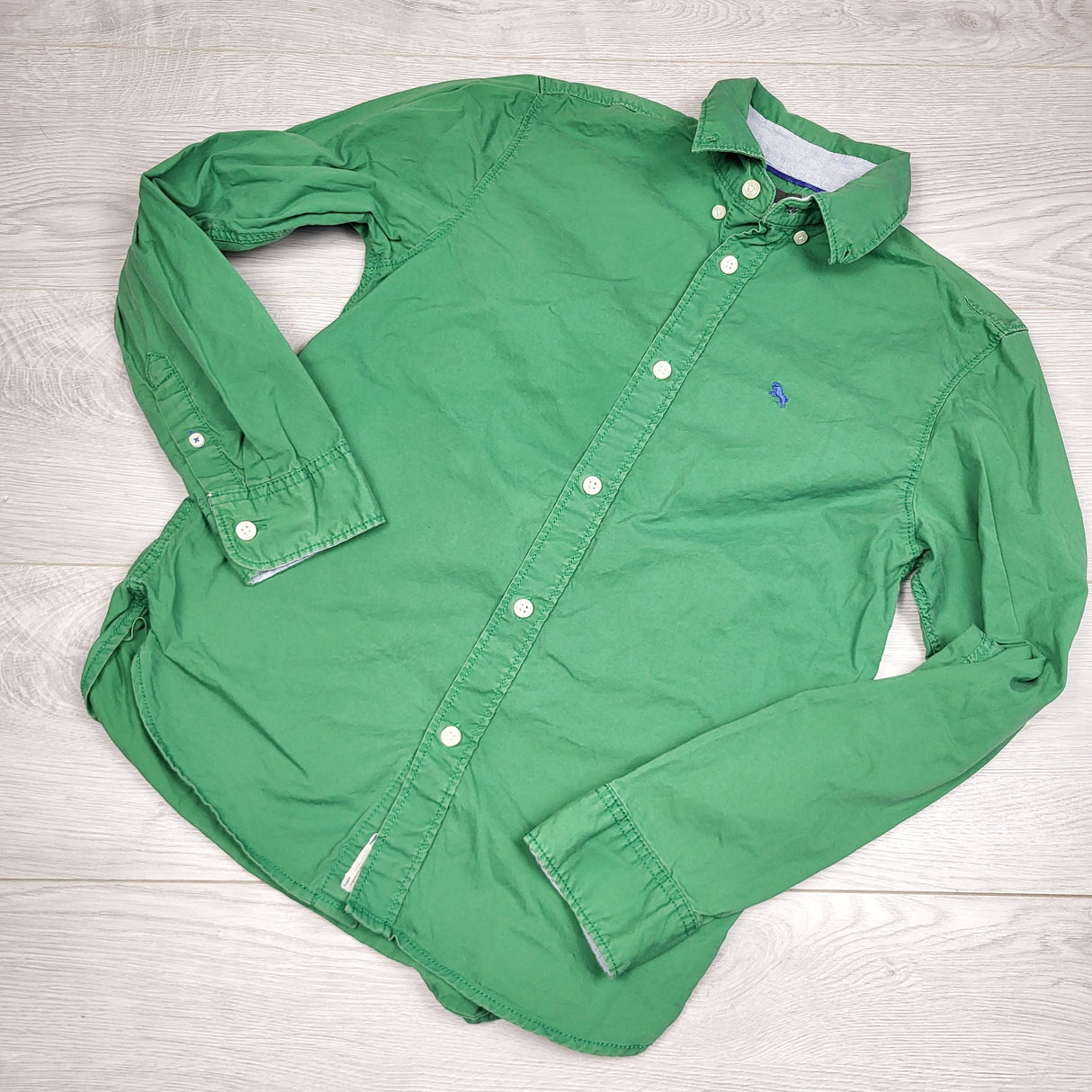 MHL2 - L.O.G.G. green button down shirt. Size 11/12