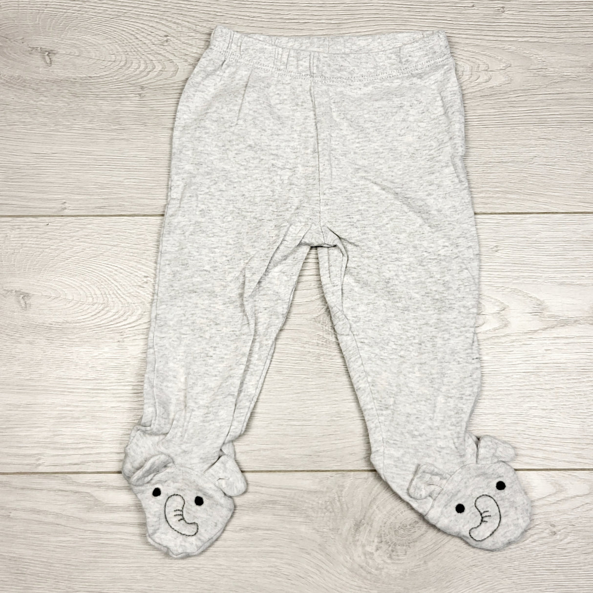 KWTT22 - Bundles grey footed cotton pants. Size 3-6 months