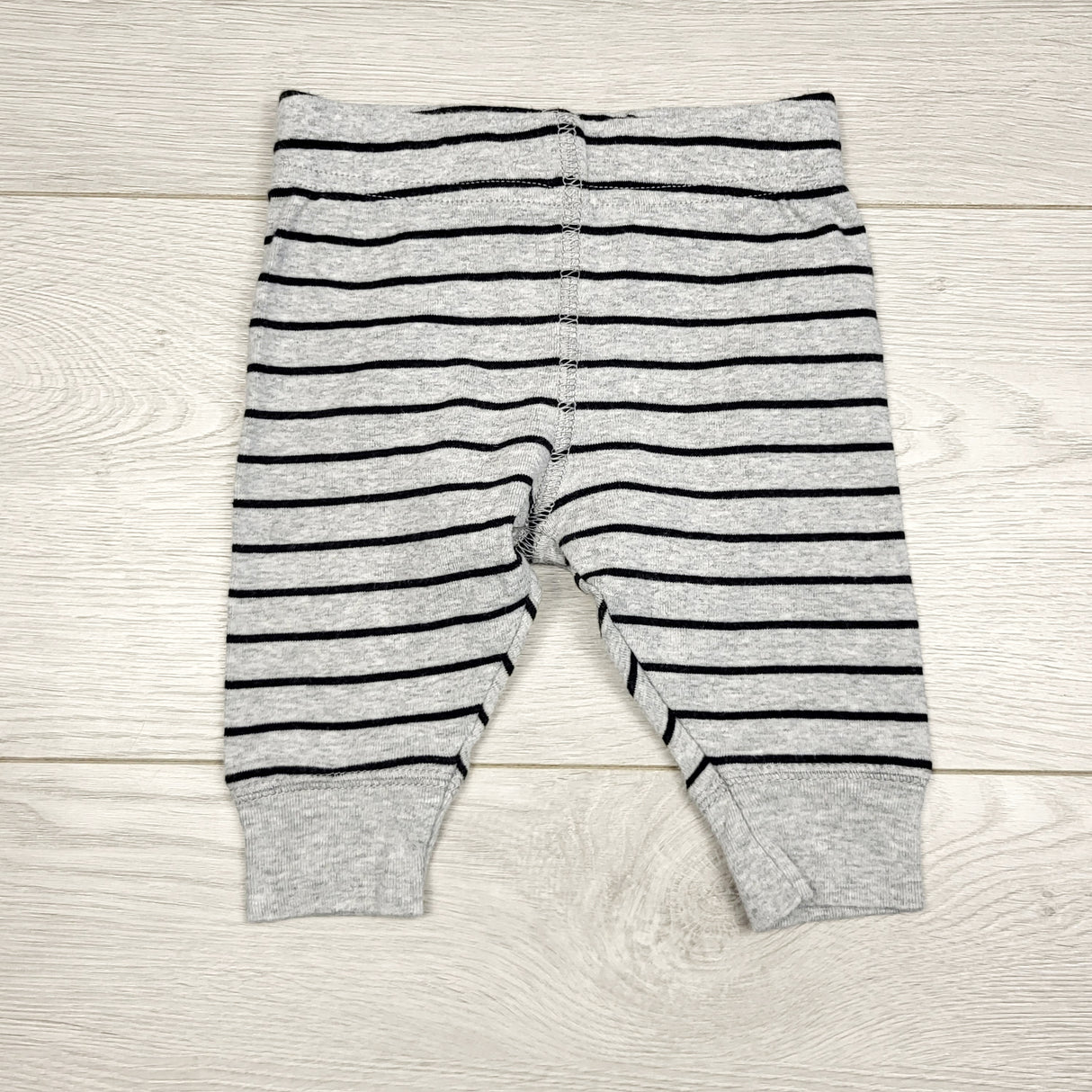 KWTT22 - Child of Mine grey striped cotton pants. Size 0-3 months