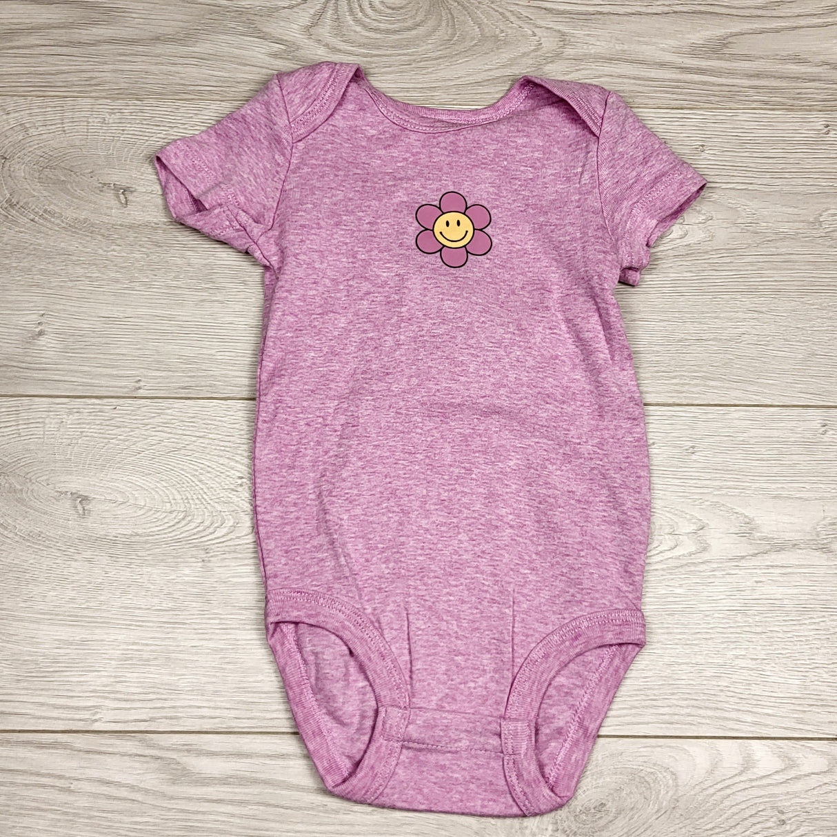 MBLK1 - Pekkle purple bodysuit with flowers. Size 18 months