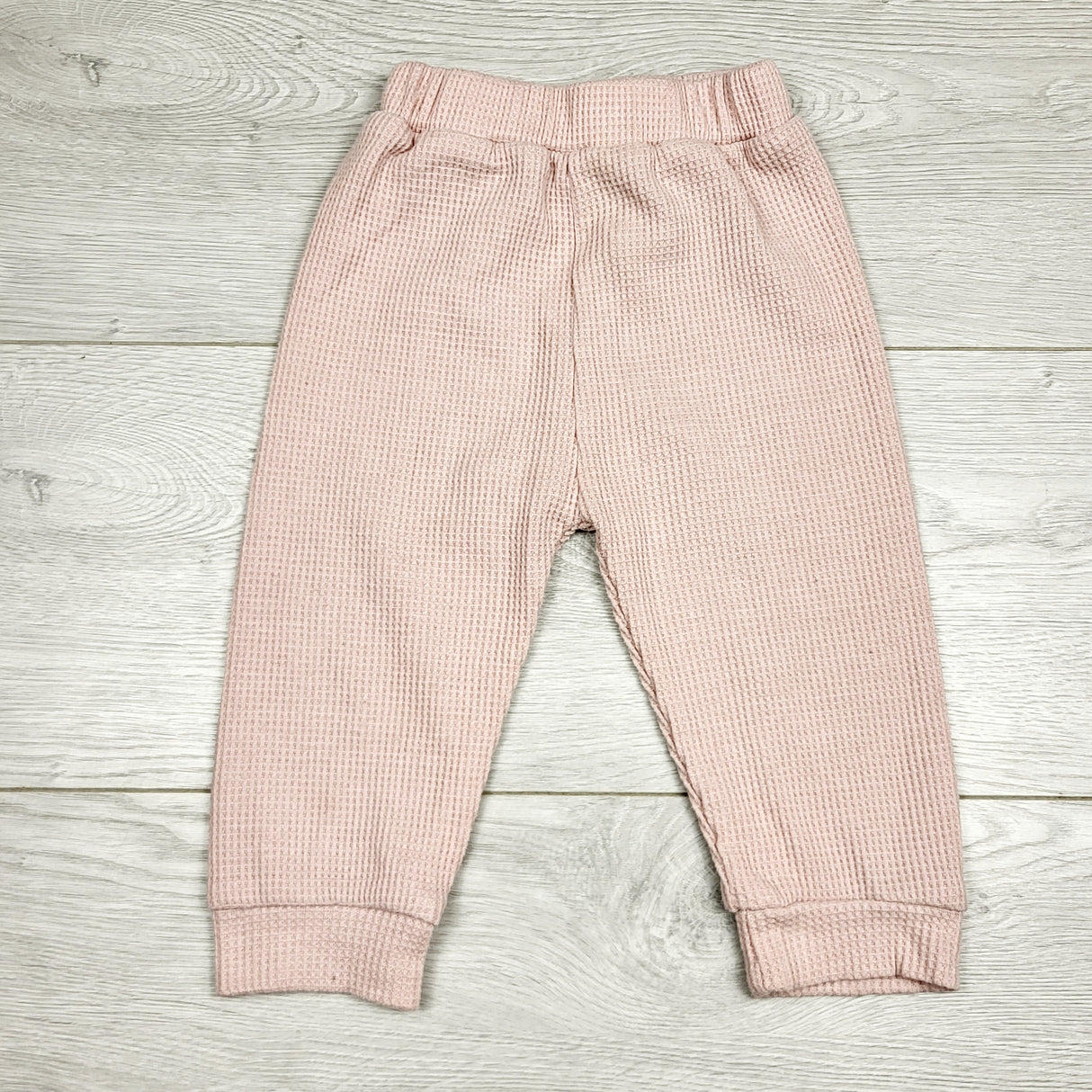 MBLK11 - Shein pink waffle knit pants. Size 12-18 months