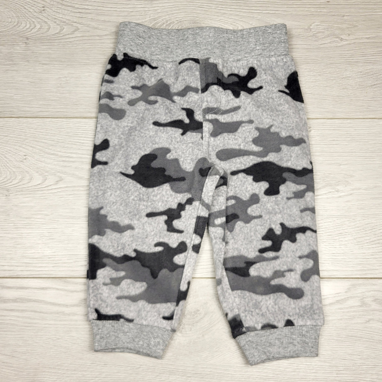 MBLK11 - George grey camouflage fleece pants. Size 6-12 months