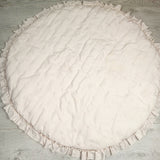 MBLK11 - Pale pink round quilted play mat.  Local pick up or delivery only