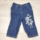 JFLM2 - Toddler jeans with floral embroidery. Size 2T