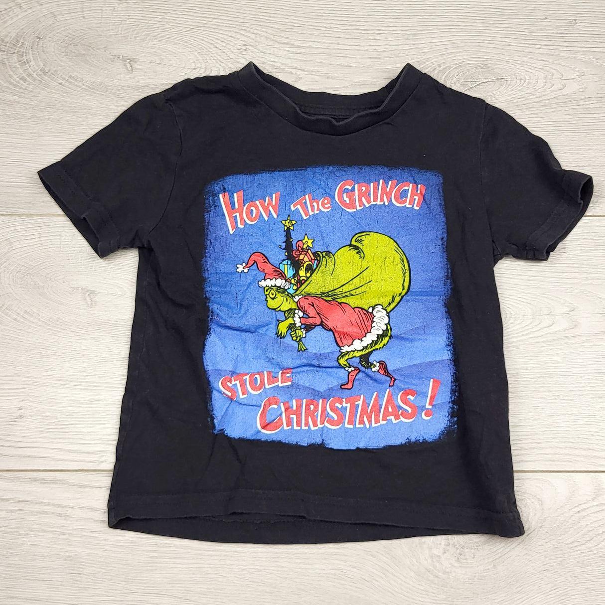 JFLM2 - Black How the Grinch Stole Christmas t-shirt. Size 2T