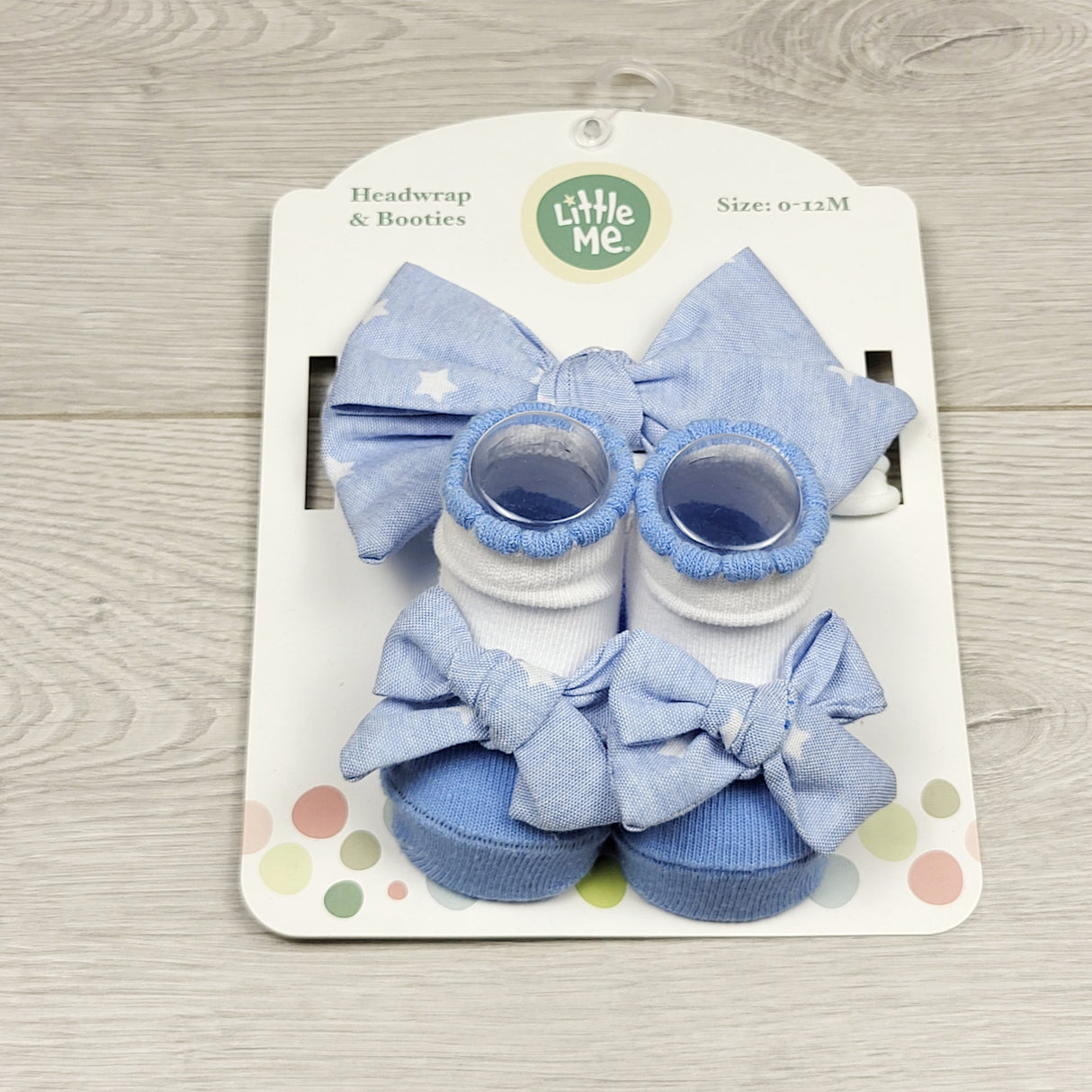 JFLM2 - NEW - Little Me headwrap and bootie set. Size 0-12 months