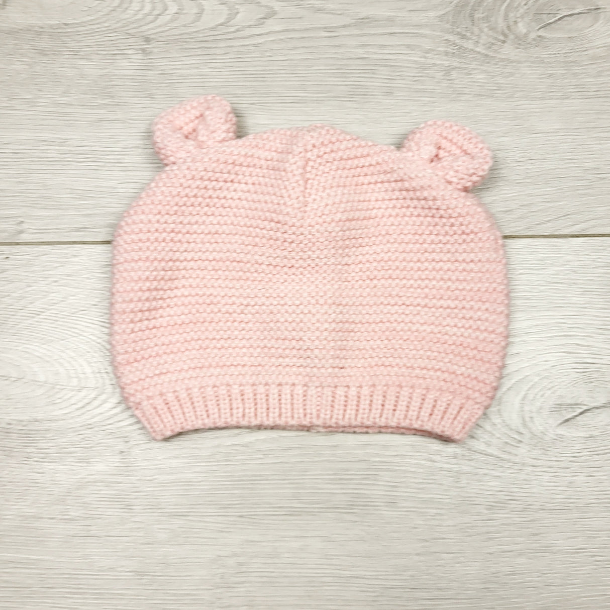 MBLK22 - Joe pink knit hat with ears. Size 0-12 months