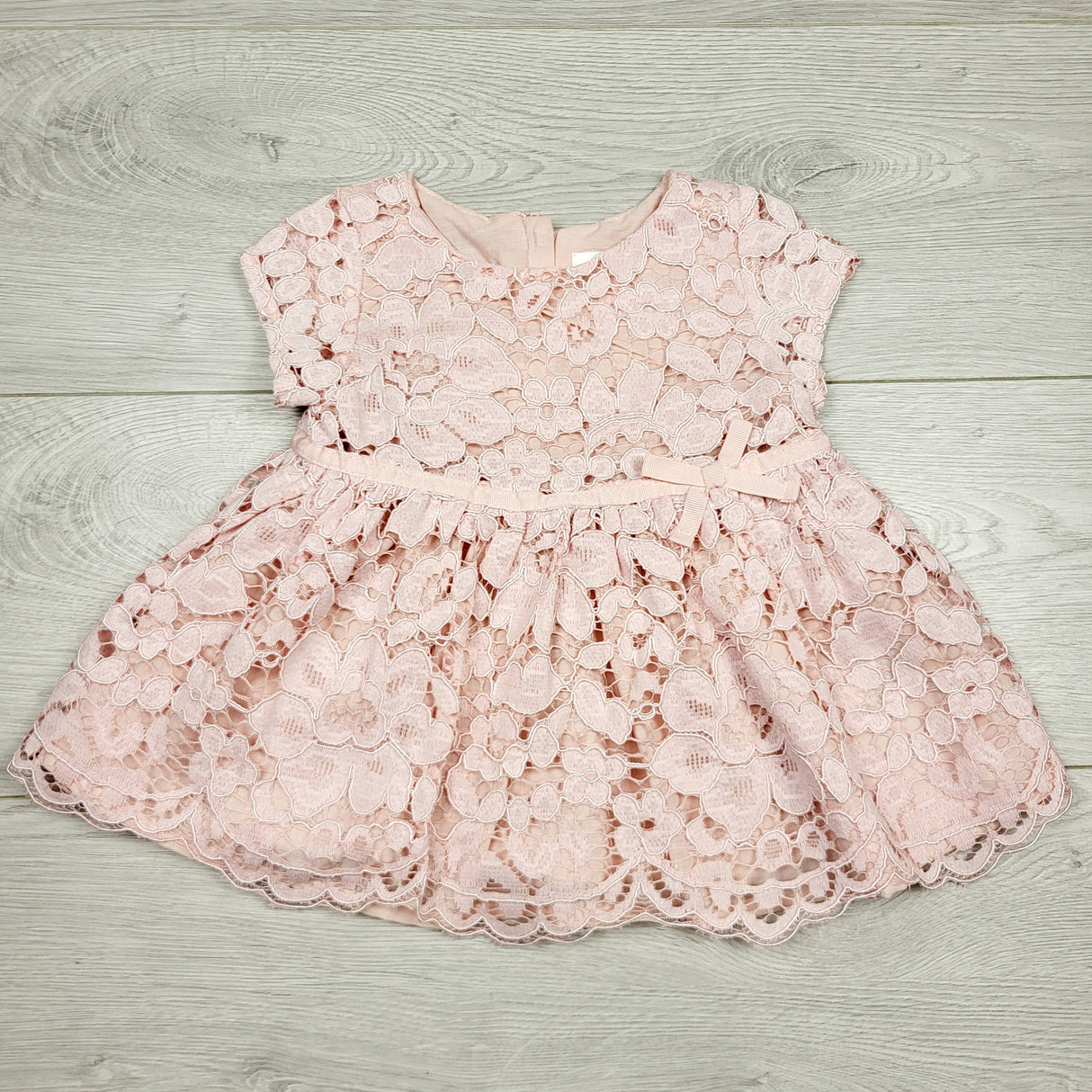 MBLK22 - Joe pink lace dress. Size 6-12 months