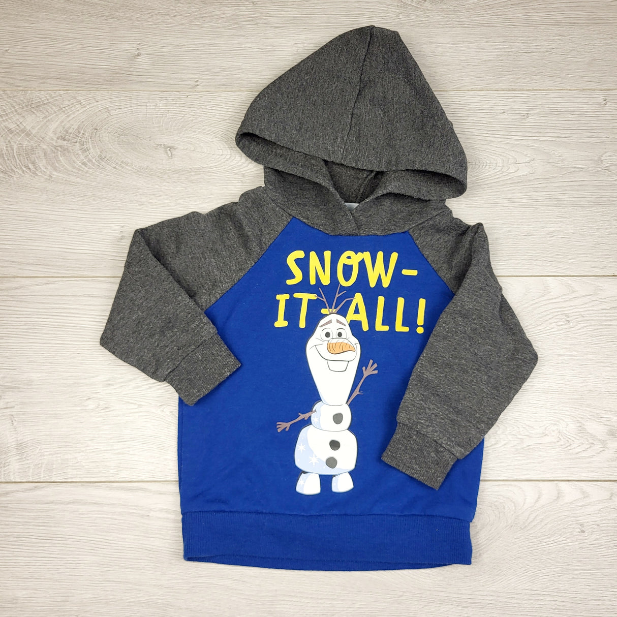 AWAT1 - Frozen 2 grey and blue pullover Olaf hoodie. Size 2T