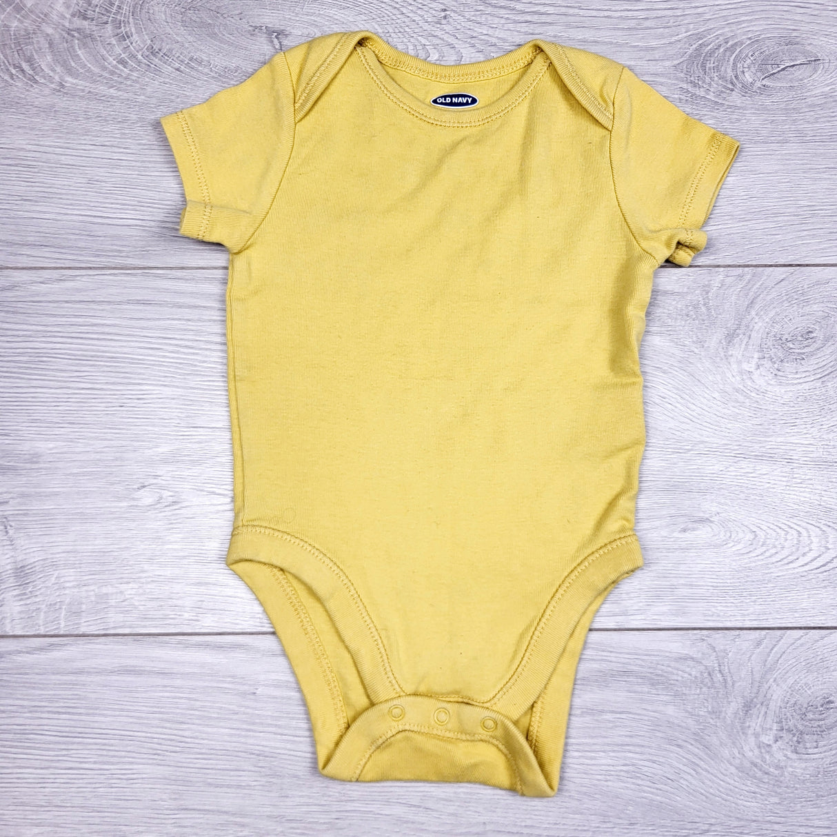 AWAT1 - Old Navy yellow bodysuit. Size 6-12 months