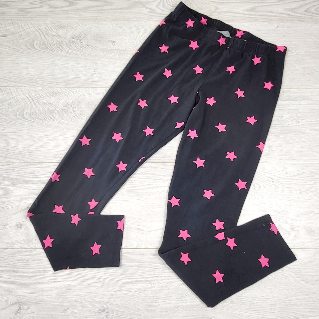 SPLT3 - Sears black cotton leggings with stars. Size 14/16