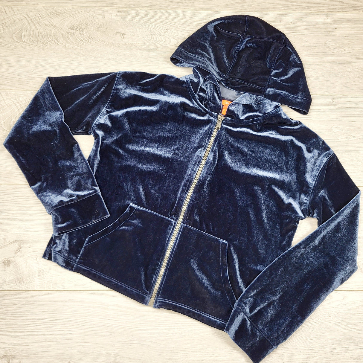 SPLT3 - Joe blue velvet zip up hoodie. Size 10/12