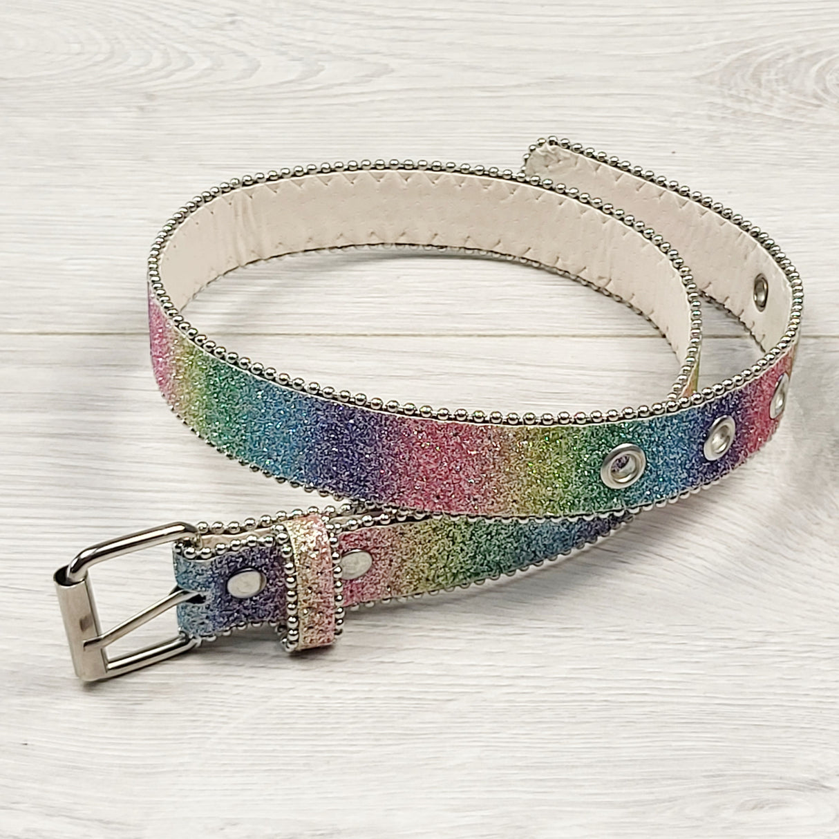 BNG2 - Rainbow glitter belt. Size XS (4/5Tish)