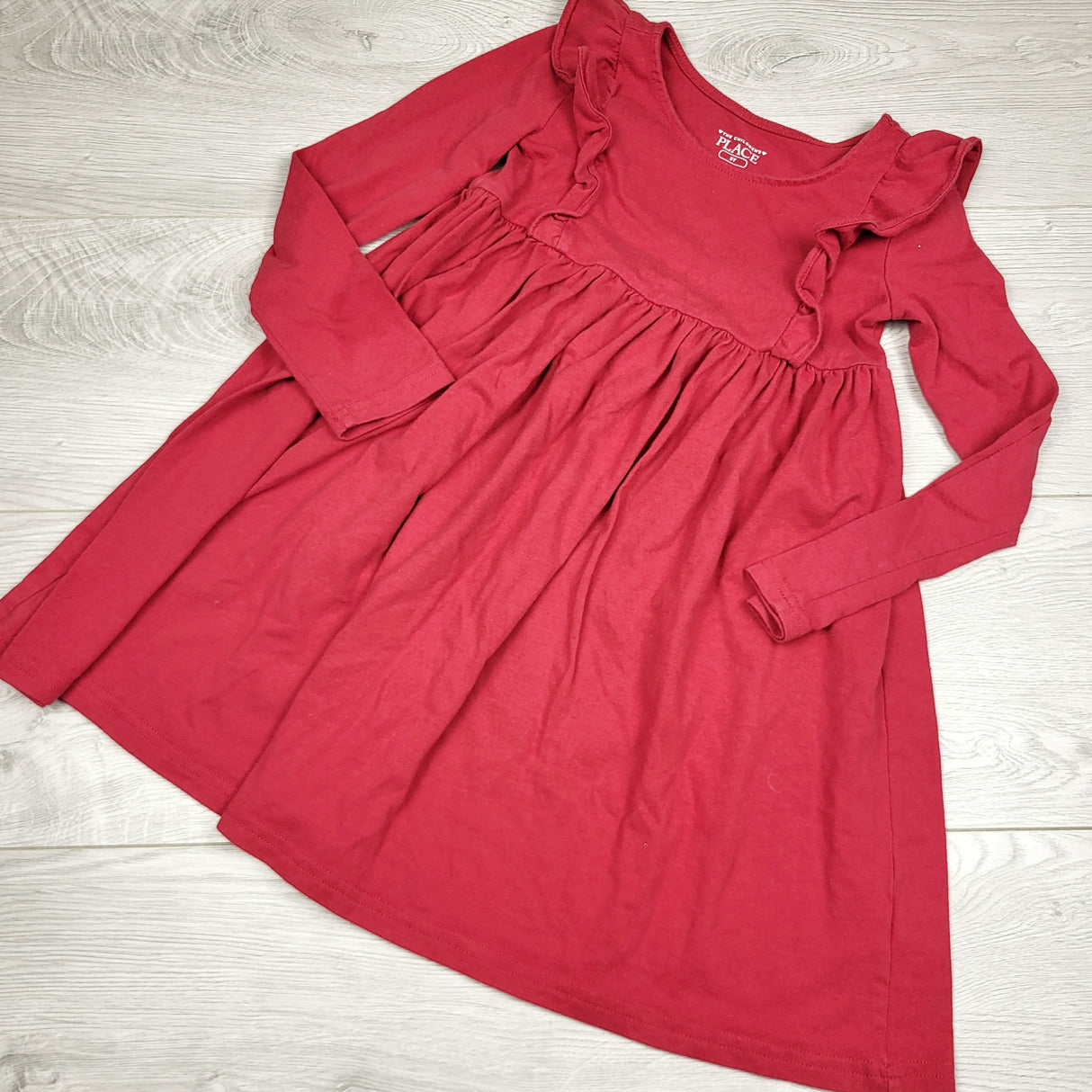 BNG2 - Children's Place red long sleeved dress with ruffles. Size 5T