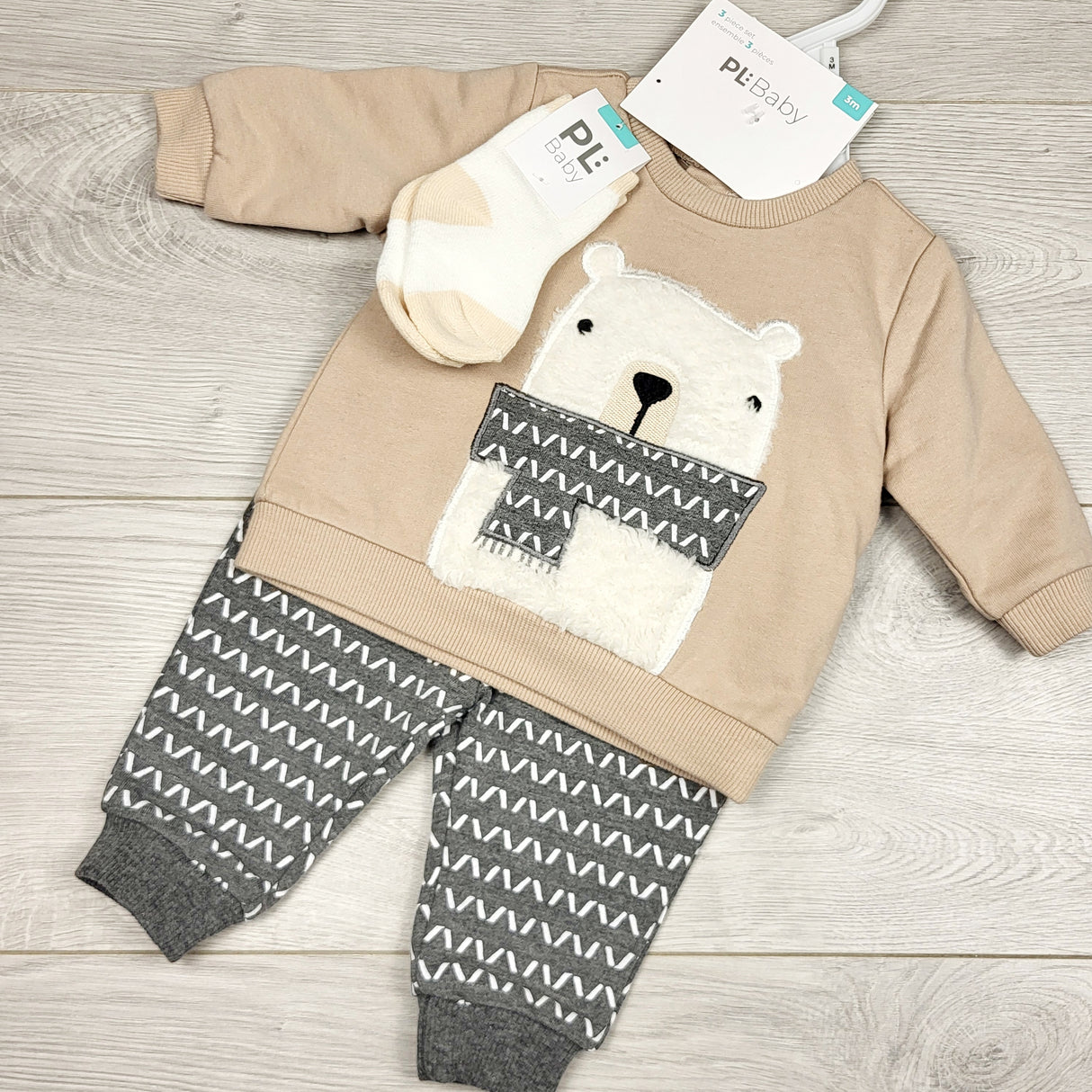 ECRS1 - NEW - PL Baby 3pc set. Size 3 months