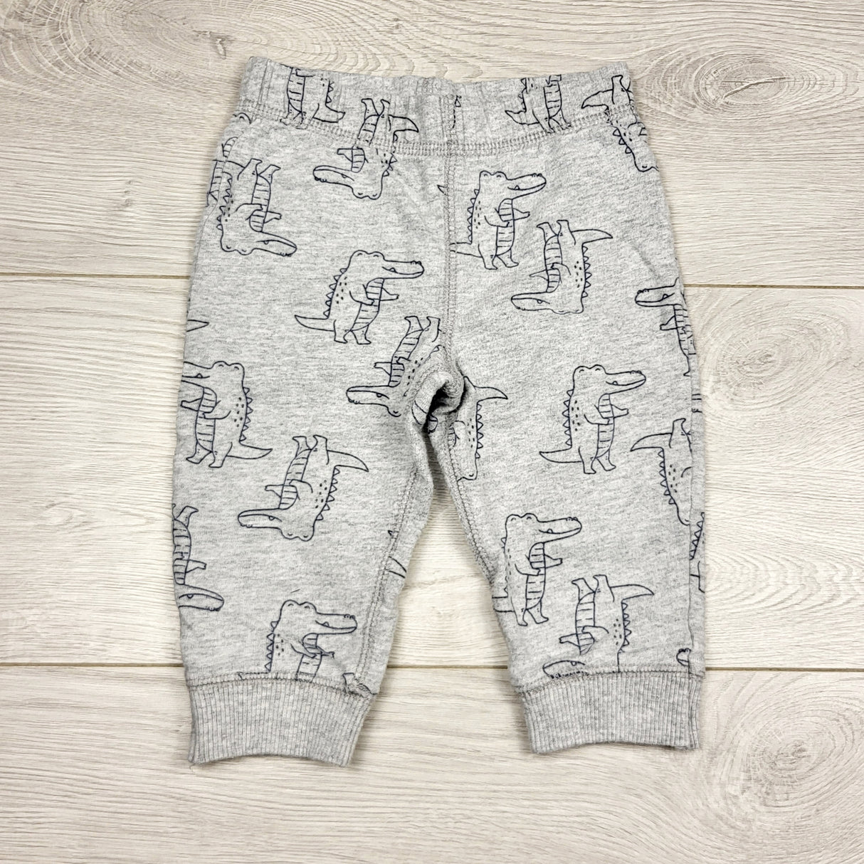 ECRS11 - Carters grey cotton pants with alligators. Size 9 months