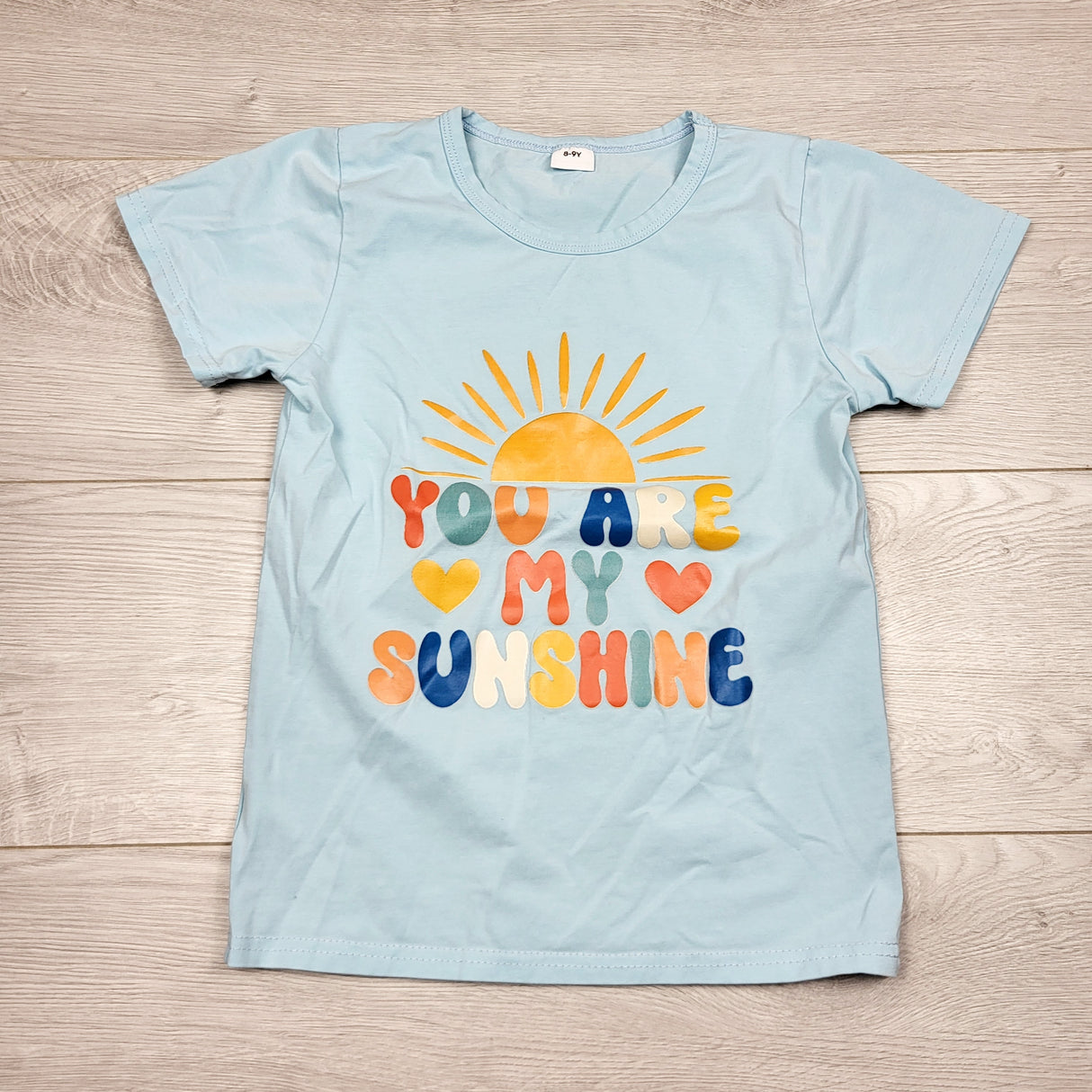 DPAR2 - Blue unbranded "You Are My Sunshine" t-shirt. Size 8/9