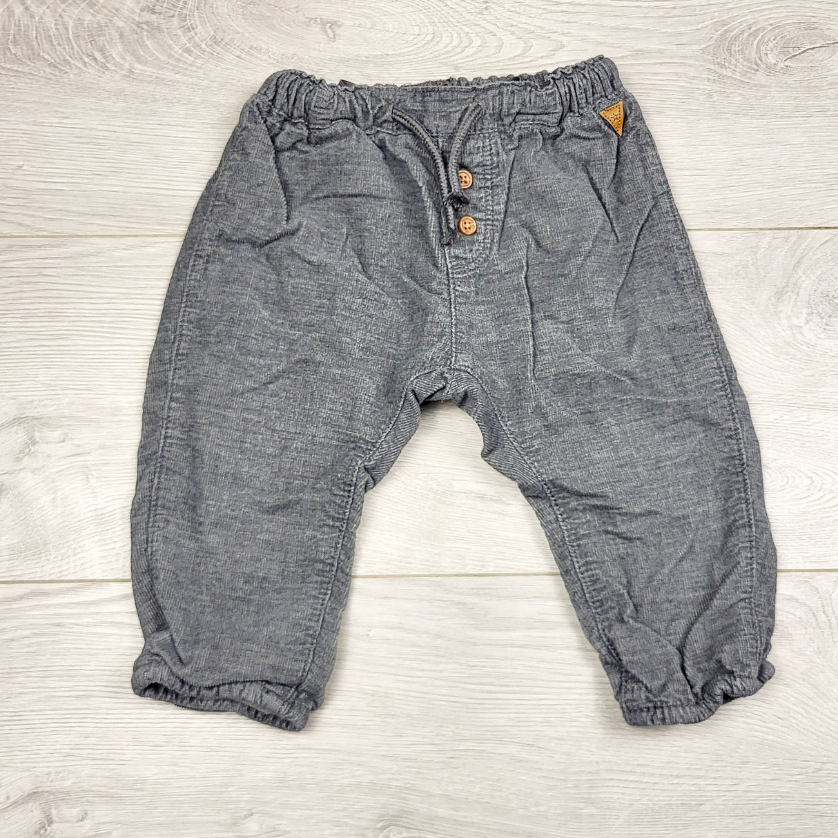 ECRS2 - H and M grey jersey lined corduroy pants. Size 6-9 months